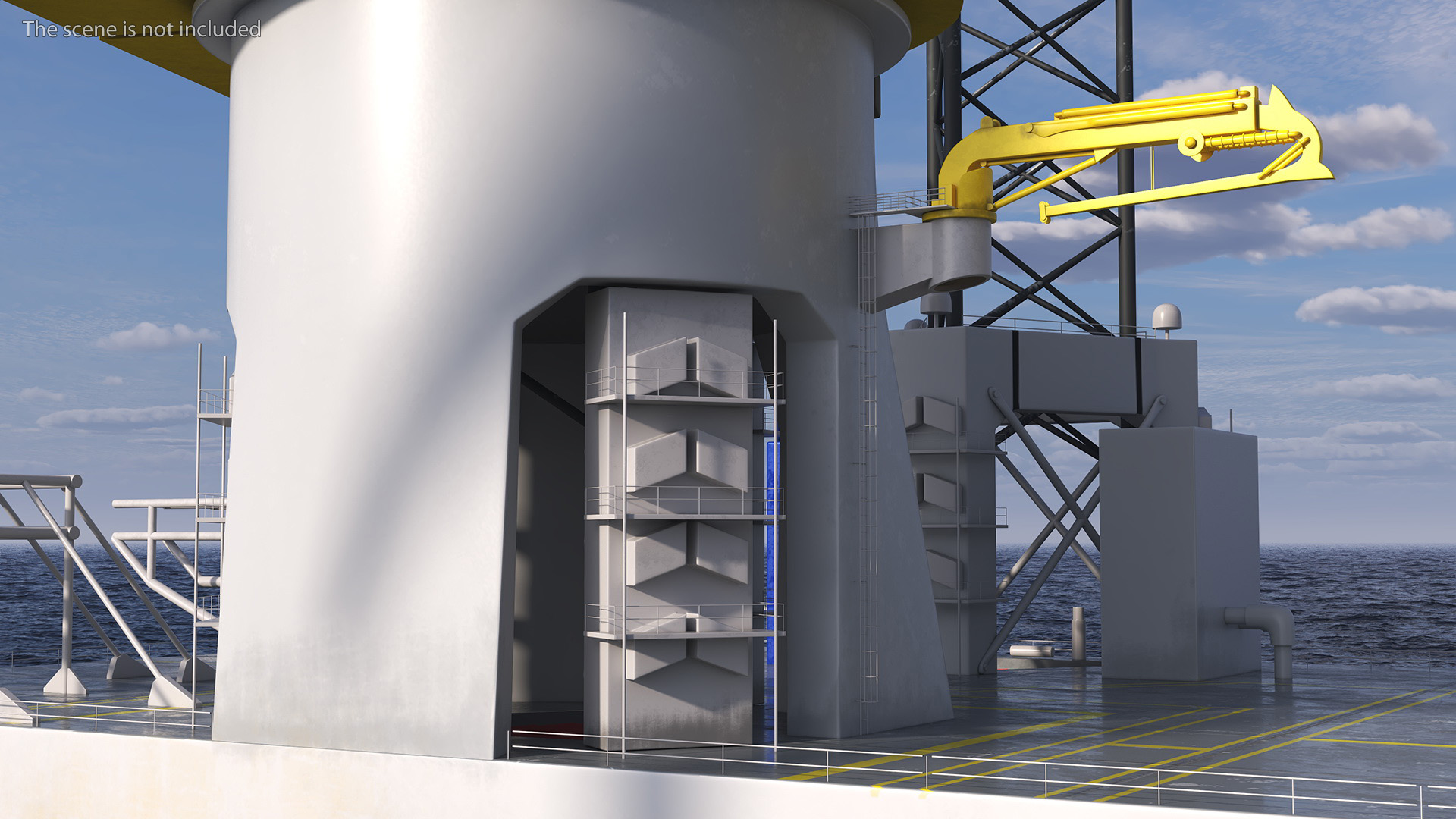 Voltaire Jack Up Installation Vessel with Wind Turbine 3D model