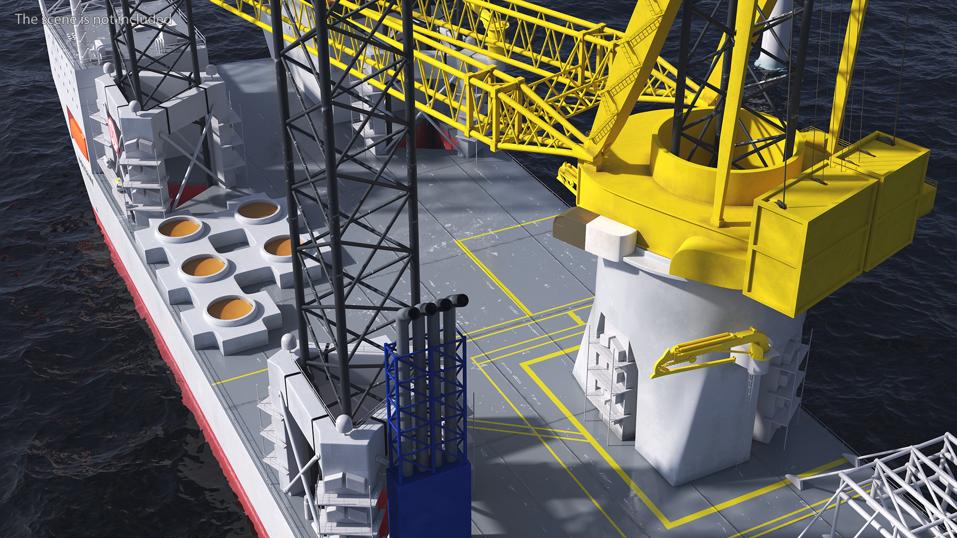 Voltaire Jack Up Installation Vessel with Wind Turbine 3D model