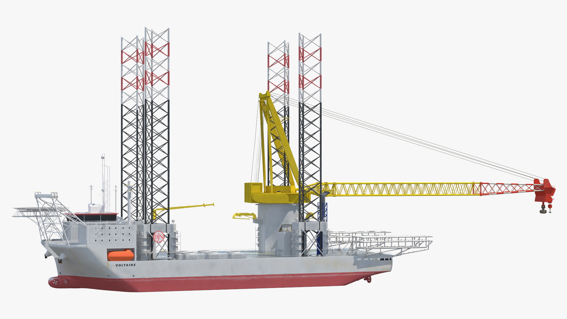 Voltaire Jack Up Installation Vessel with Wind Turbine 3D model