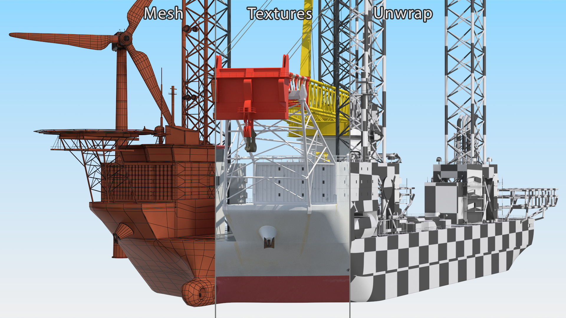 Voltaire Jack Up Installation Vessel with Wind Turbine 3D model