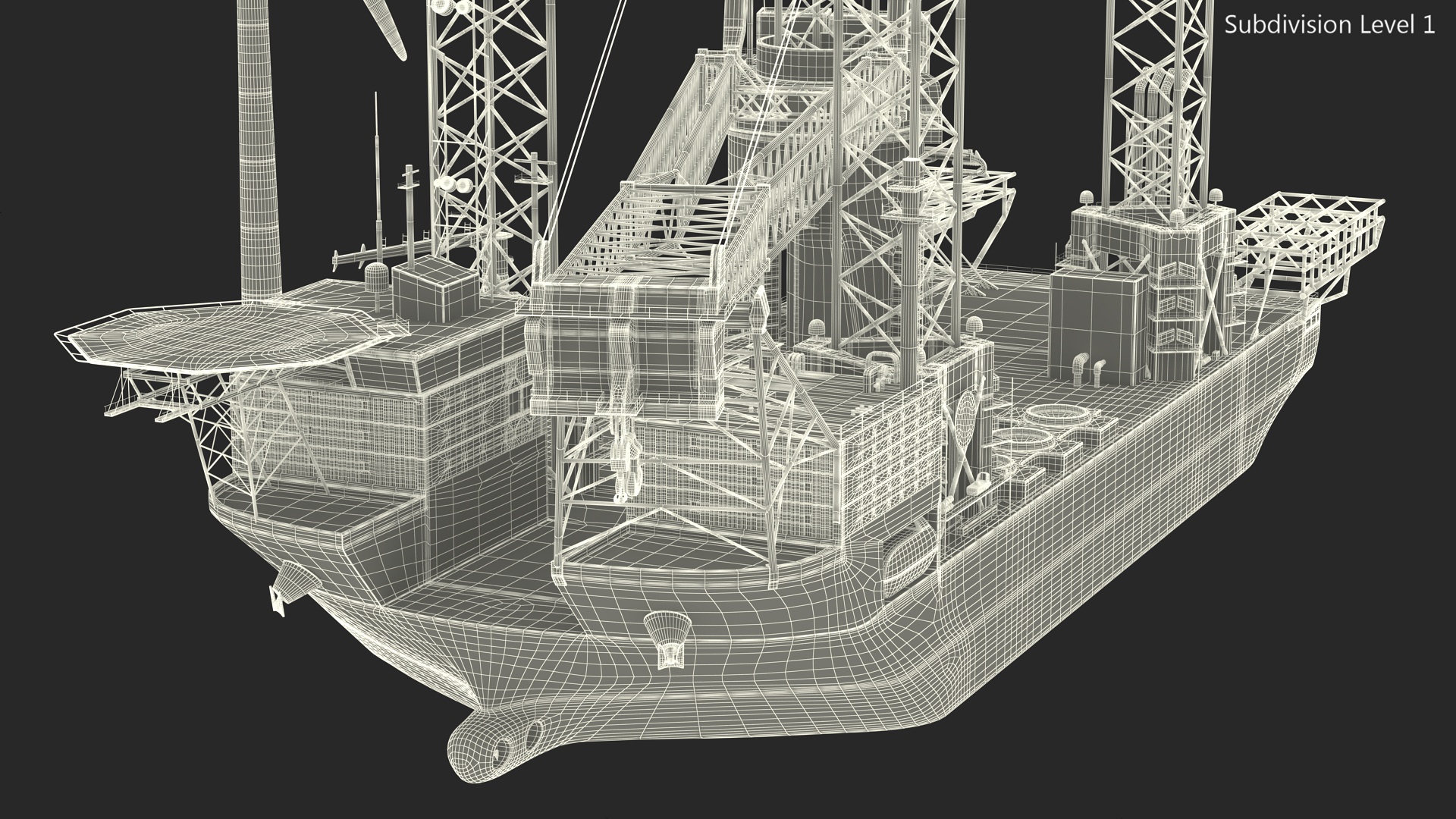 Voltaire Jack Up Installation Vessel with Wind Turbine 3D model