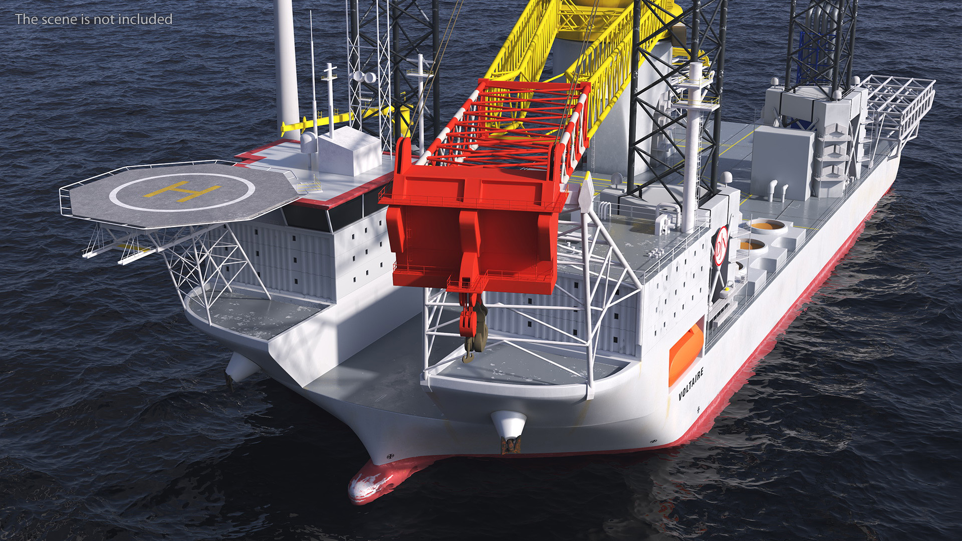 Voltaire Jack Up Installation Vessel with Wind Turbine 3D model