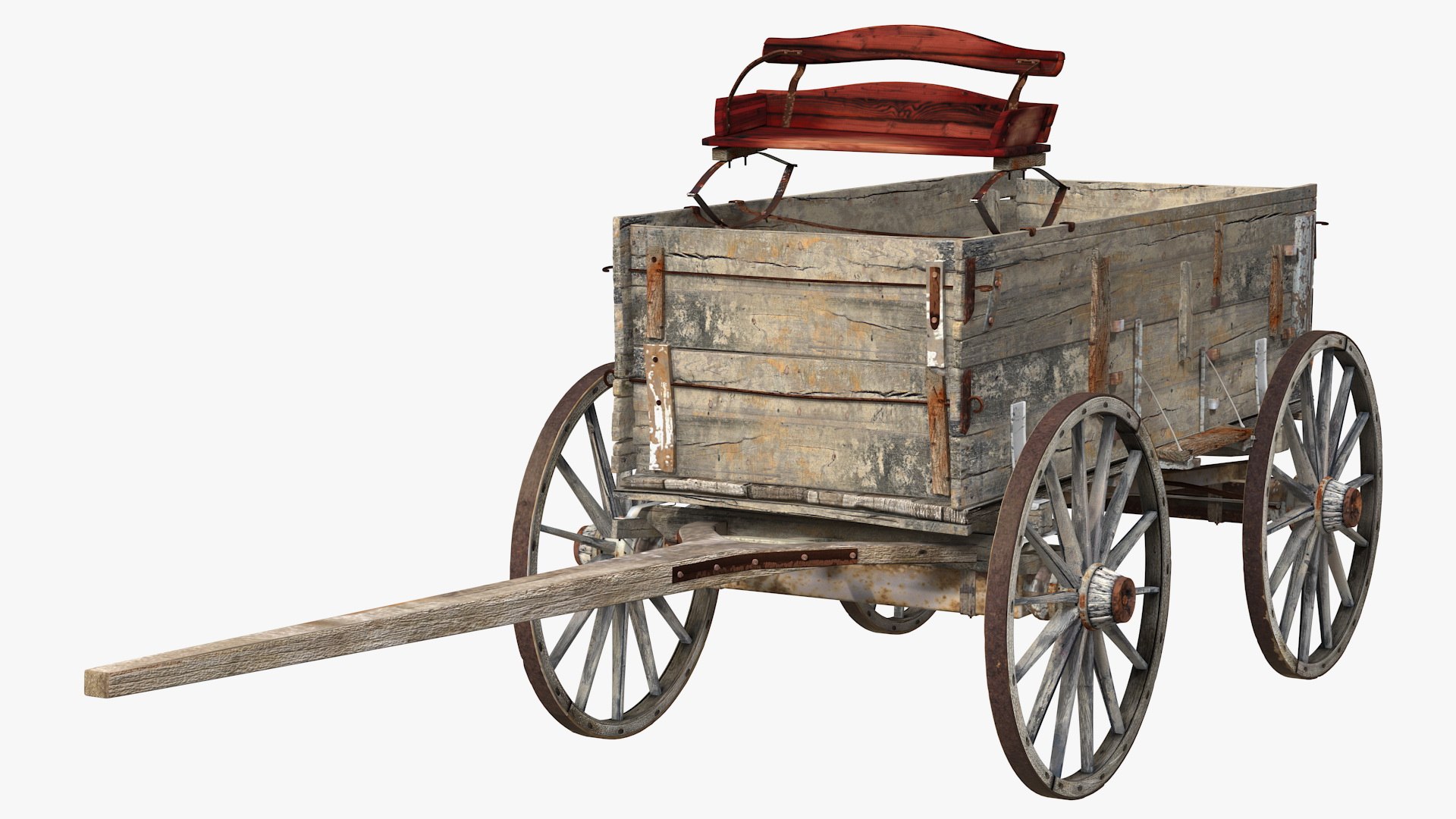 Gold Rush Miner with Wagon and Horses 3D