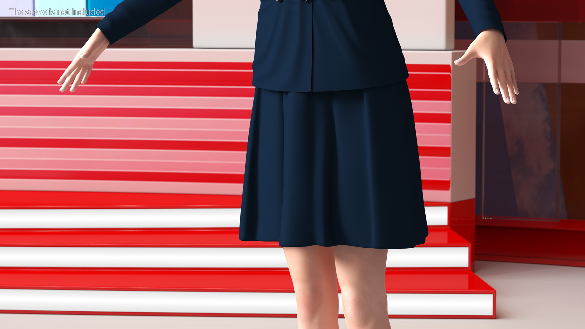 3D model Chinese Schoolgirl T-pose