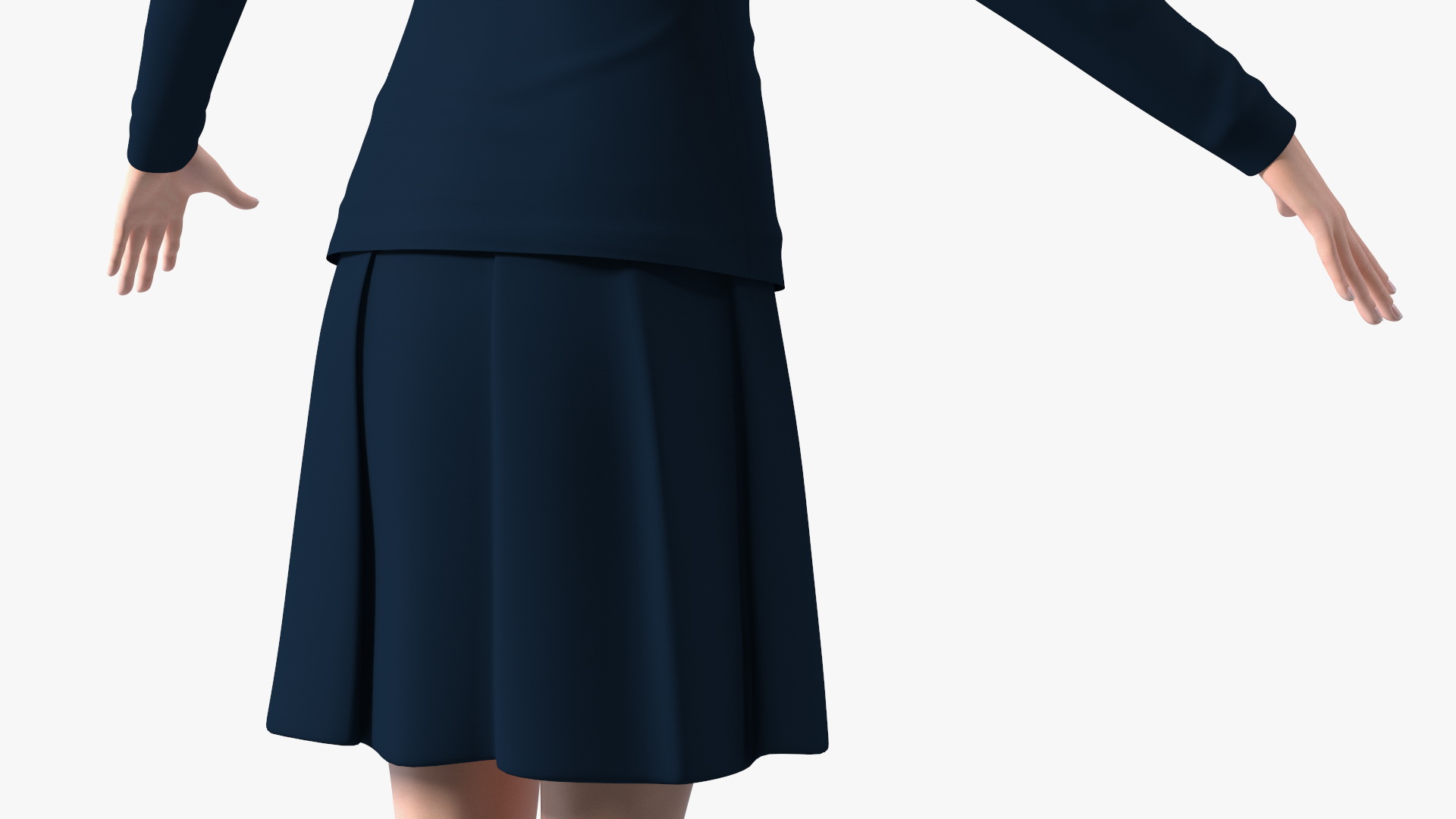 3D model Chinese Schoolgirl T-pose