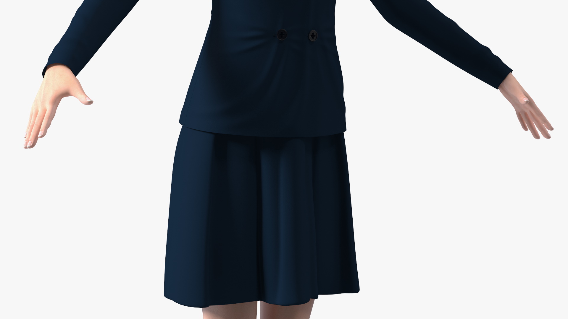 3D model Chinese Schoolgirl T-pose