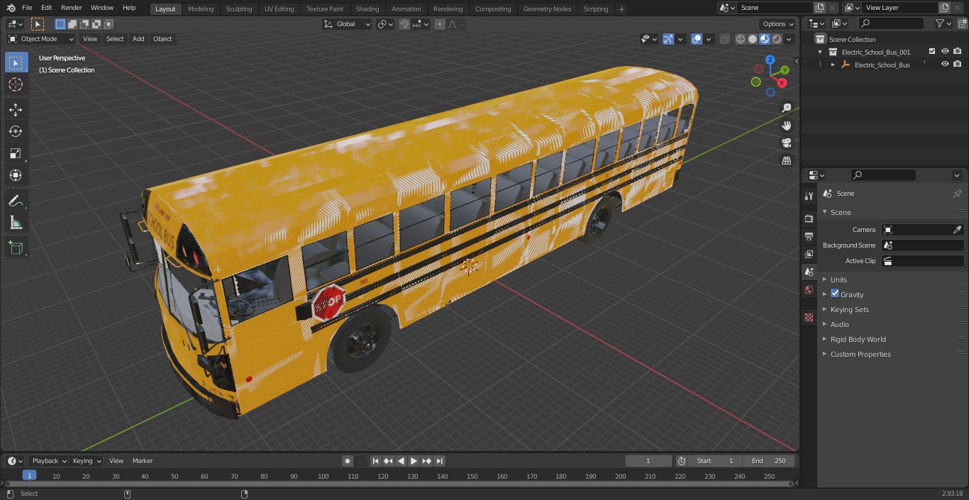 Electric School Bus 3D model