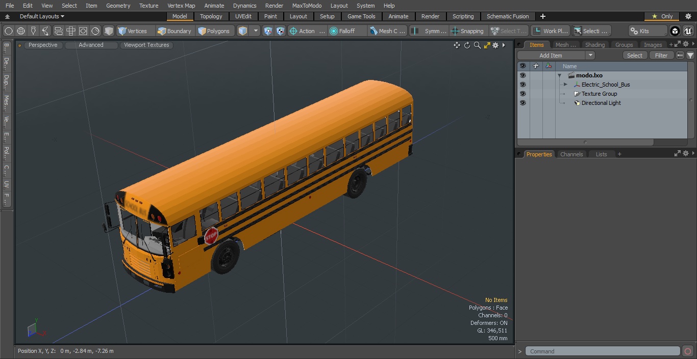 Electric School Bus 3D model