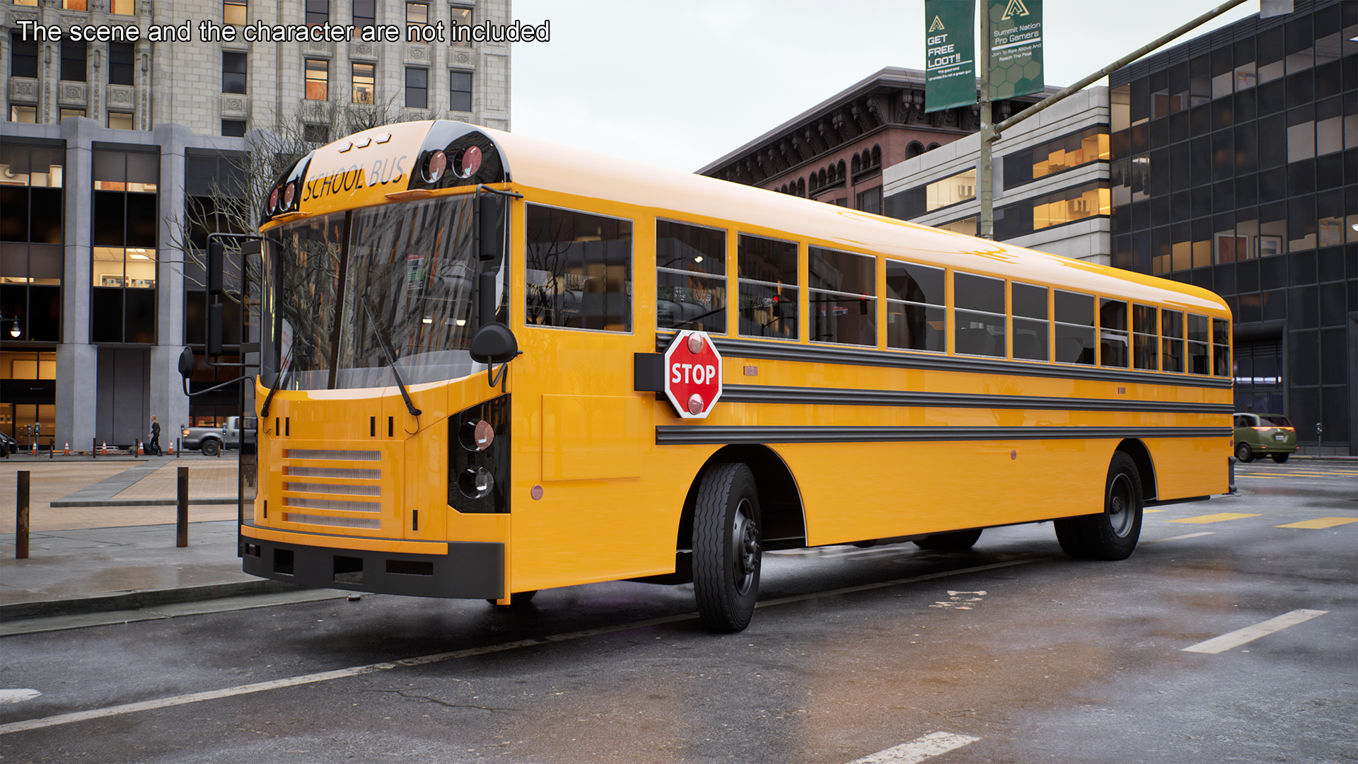 Electric School Bus 3D model