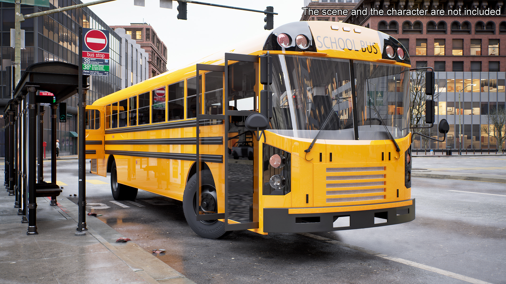 Electric School Bus 3D model