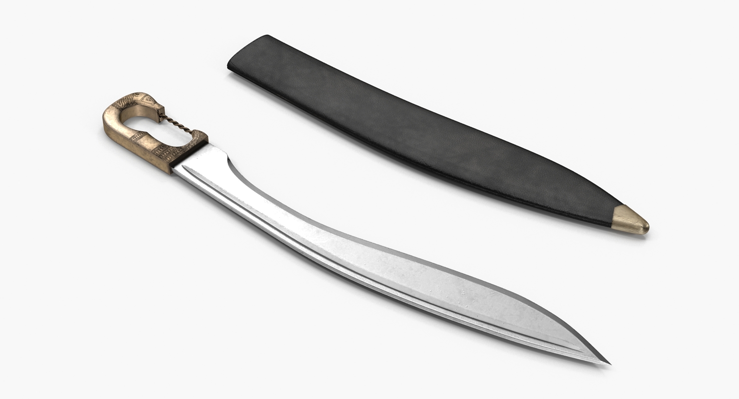 3D Greek Sword Falcata with Sheath