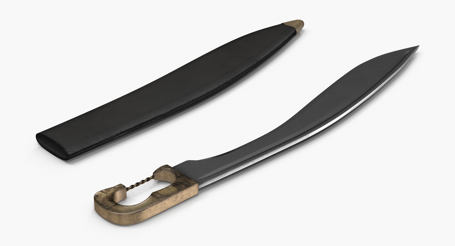 3D Greek Sword Falcata with Sheath