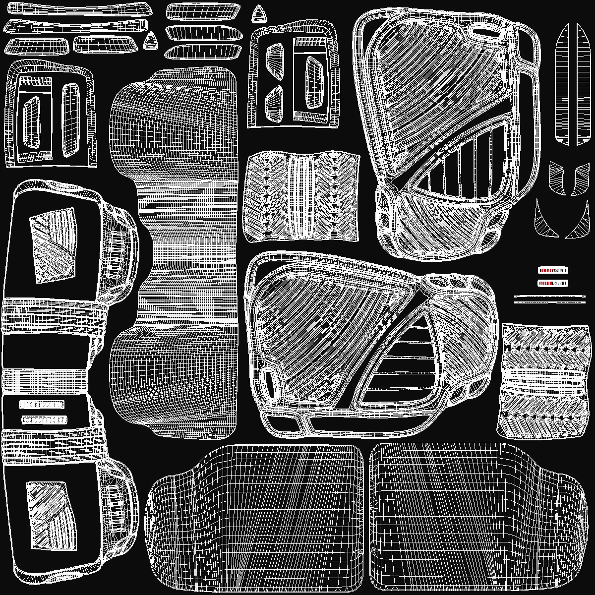 3D model Motor Trend All-Season Rubber Car Mats Rigged