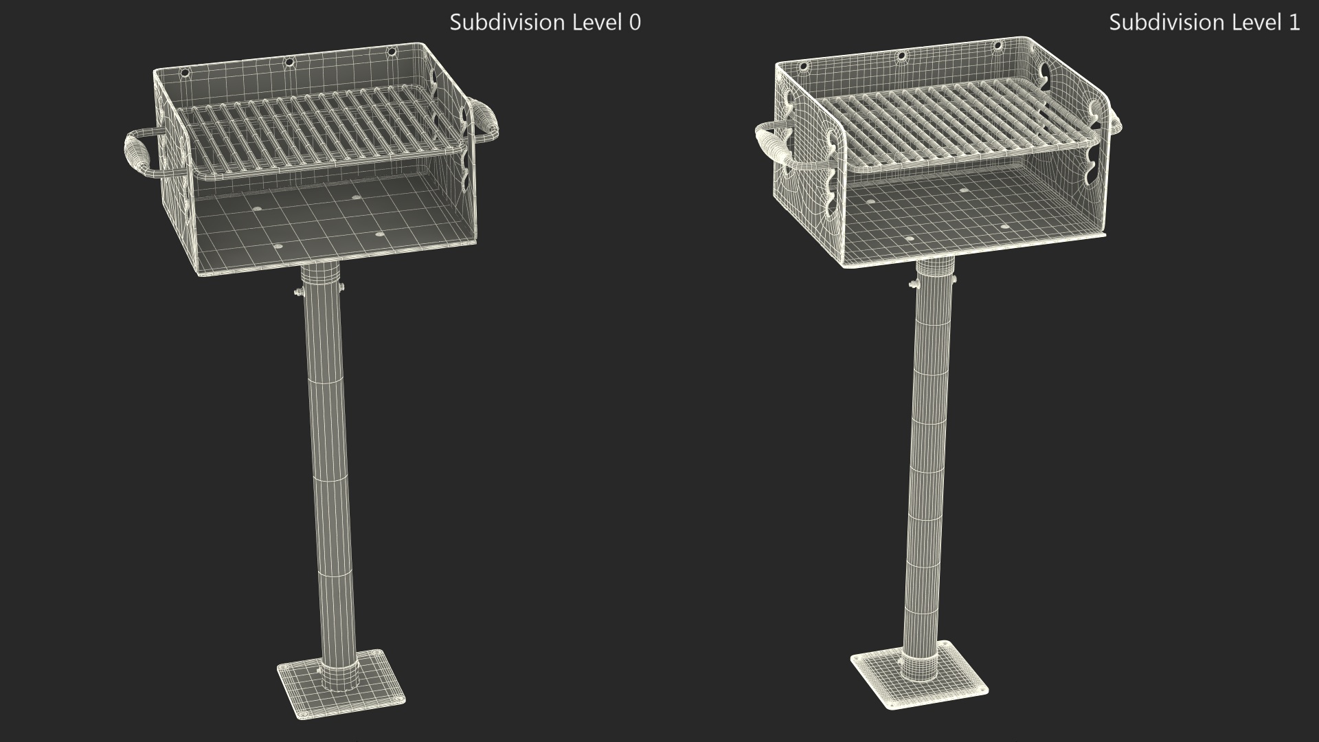 3D model Steel Charcoal Park Grill