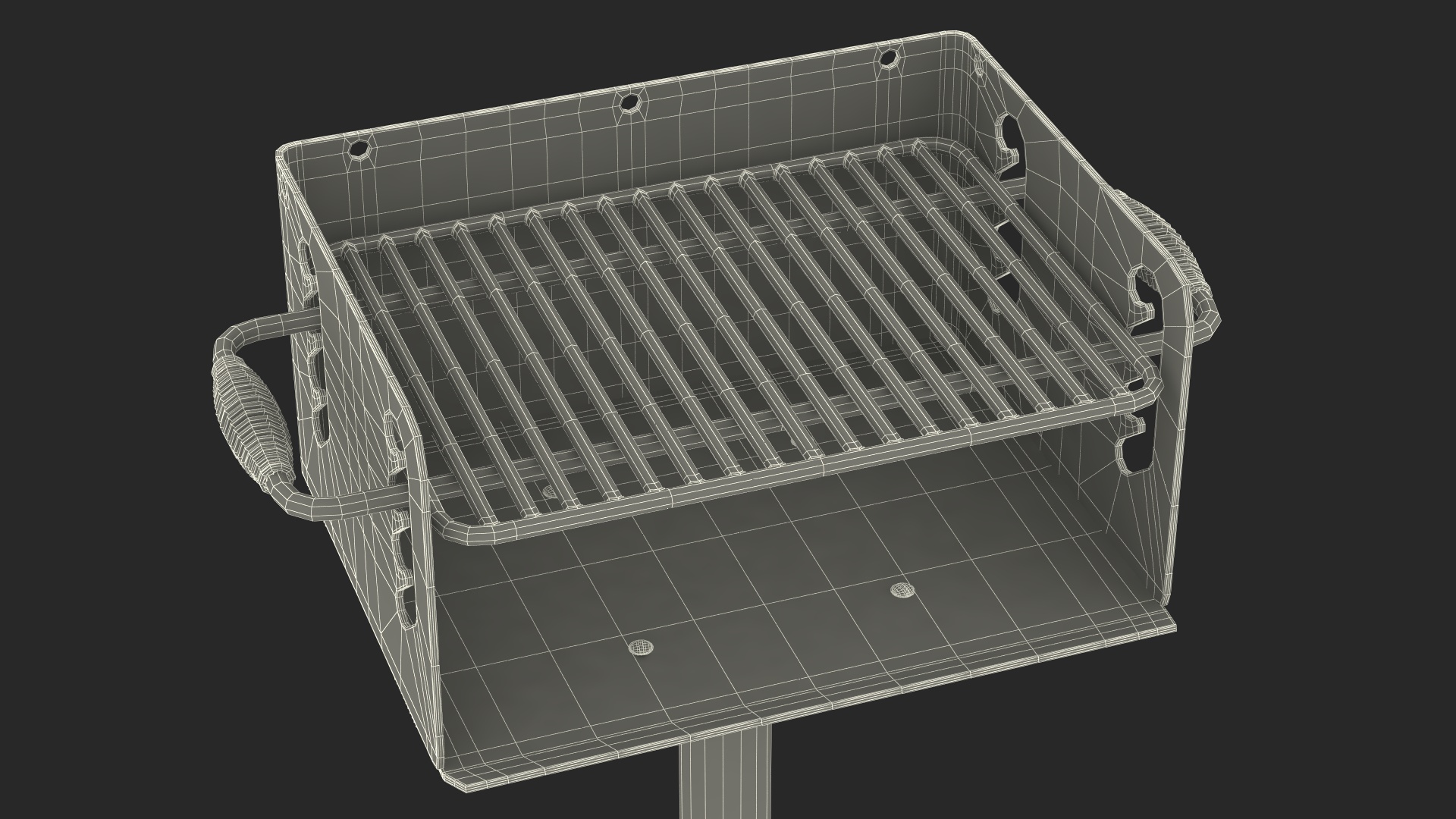 3D model Steel Charcoal Park Grill