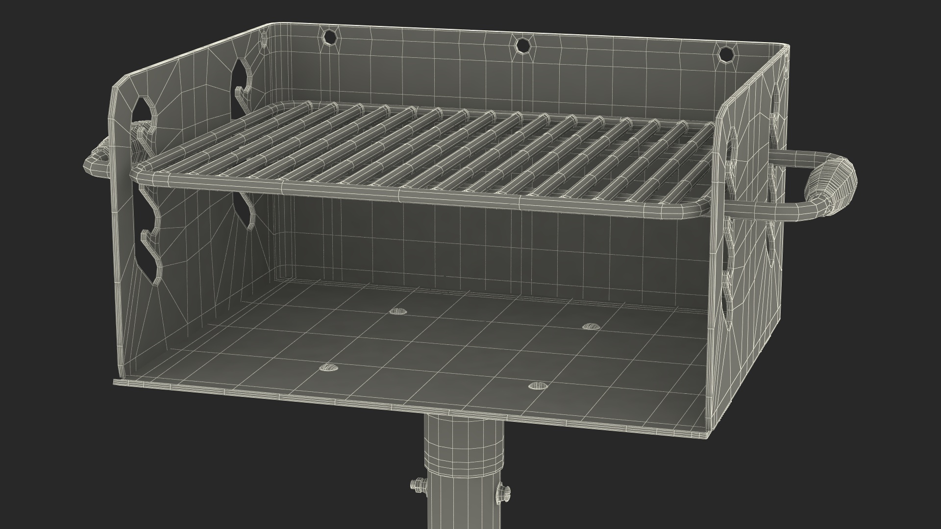 3D model Steel Charcoal Park Grill