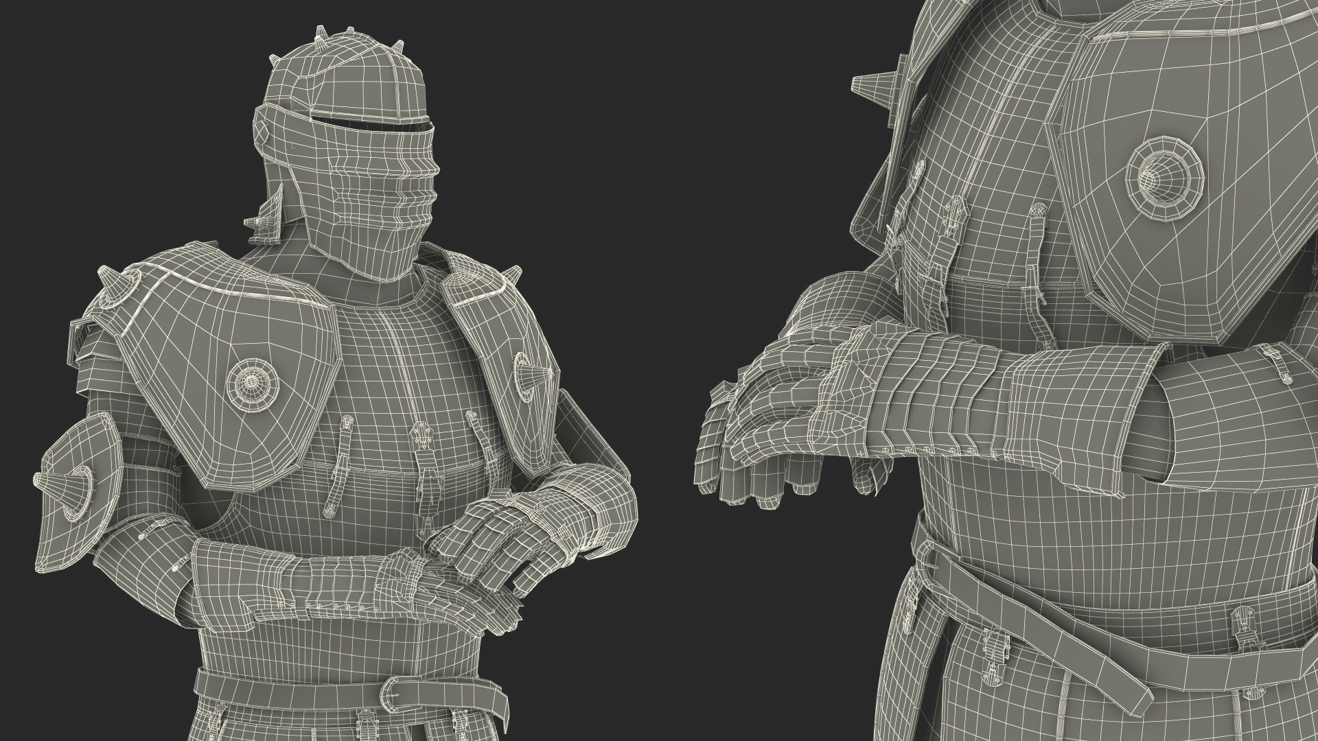 3D model Medieval Knight Armor Suit with Intricate Patterns