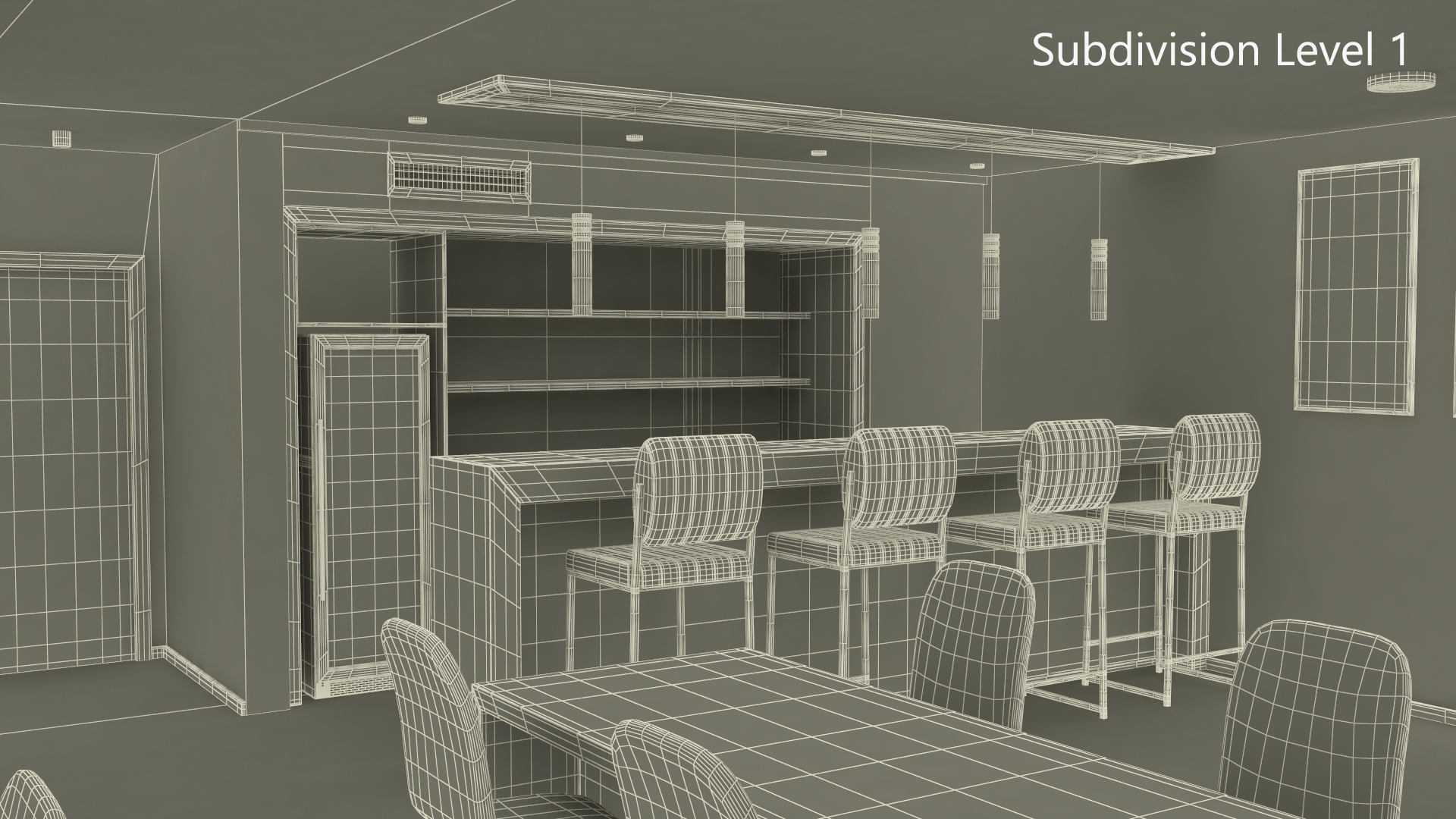 3D model Interior Private Home Bar