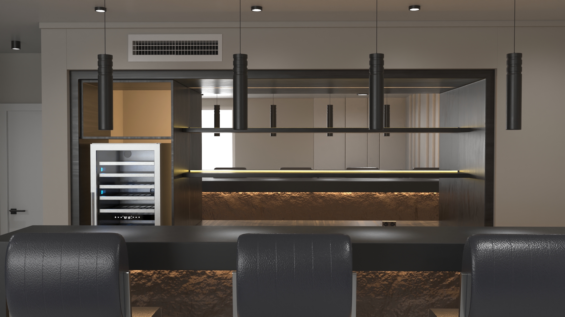 3D model Interior Private Home Bar