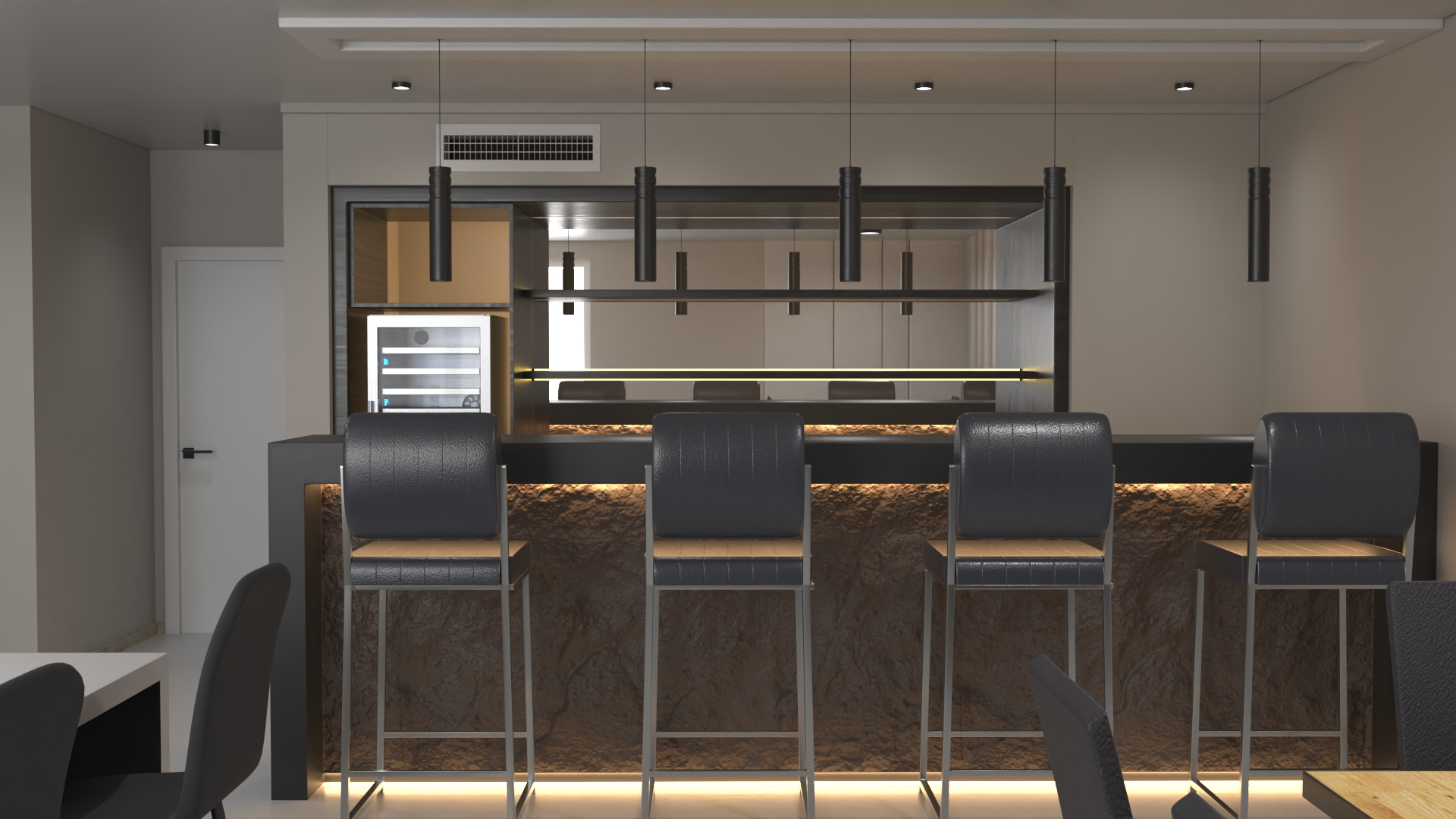 3D model Interior Private Home Bar