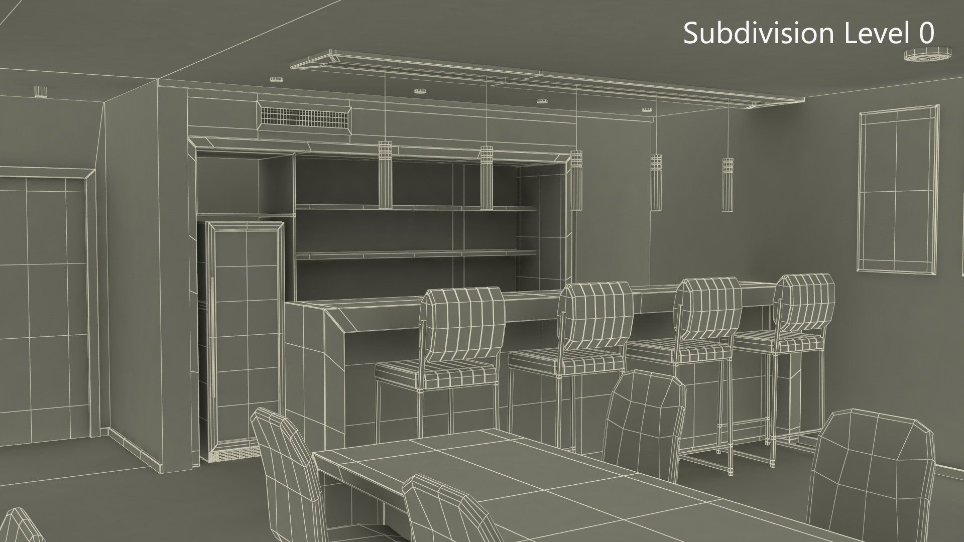 3D model Interior Private Home Bar