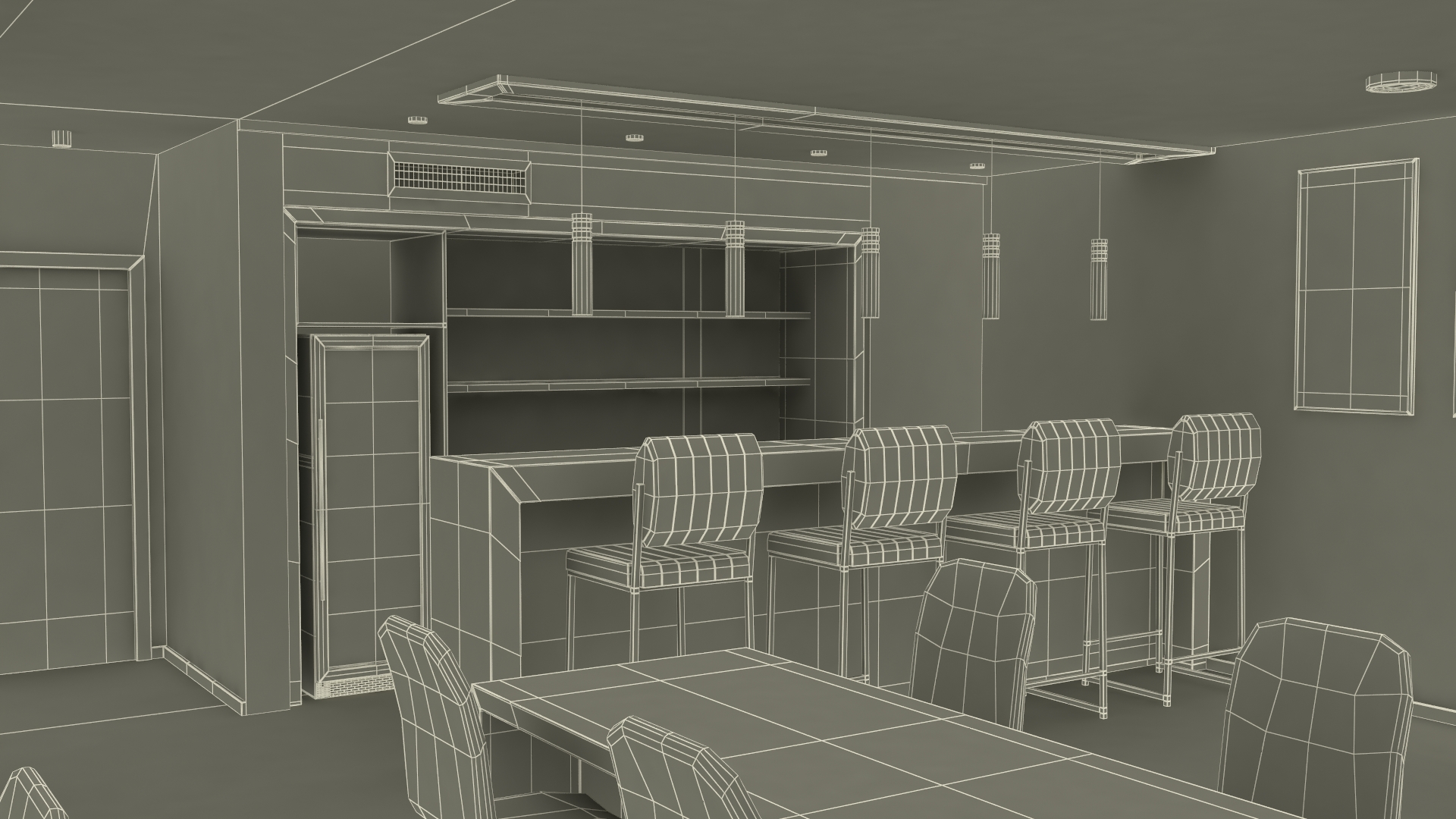 3D model Interior Private Home Bar