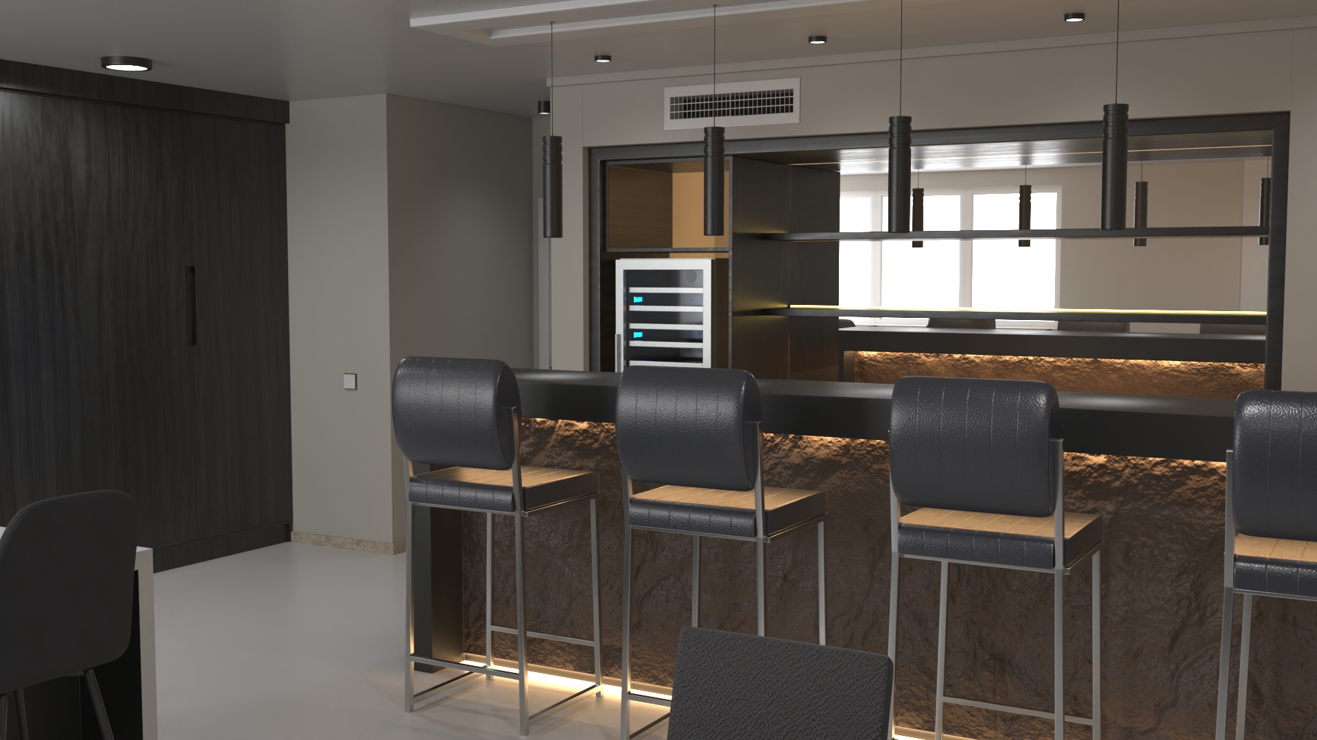 3D model Interior Private Home Bar