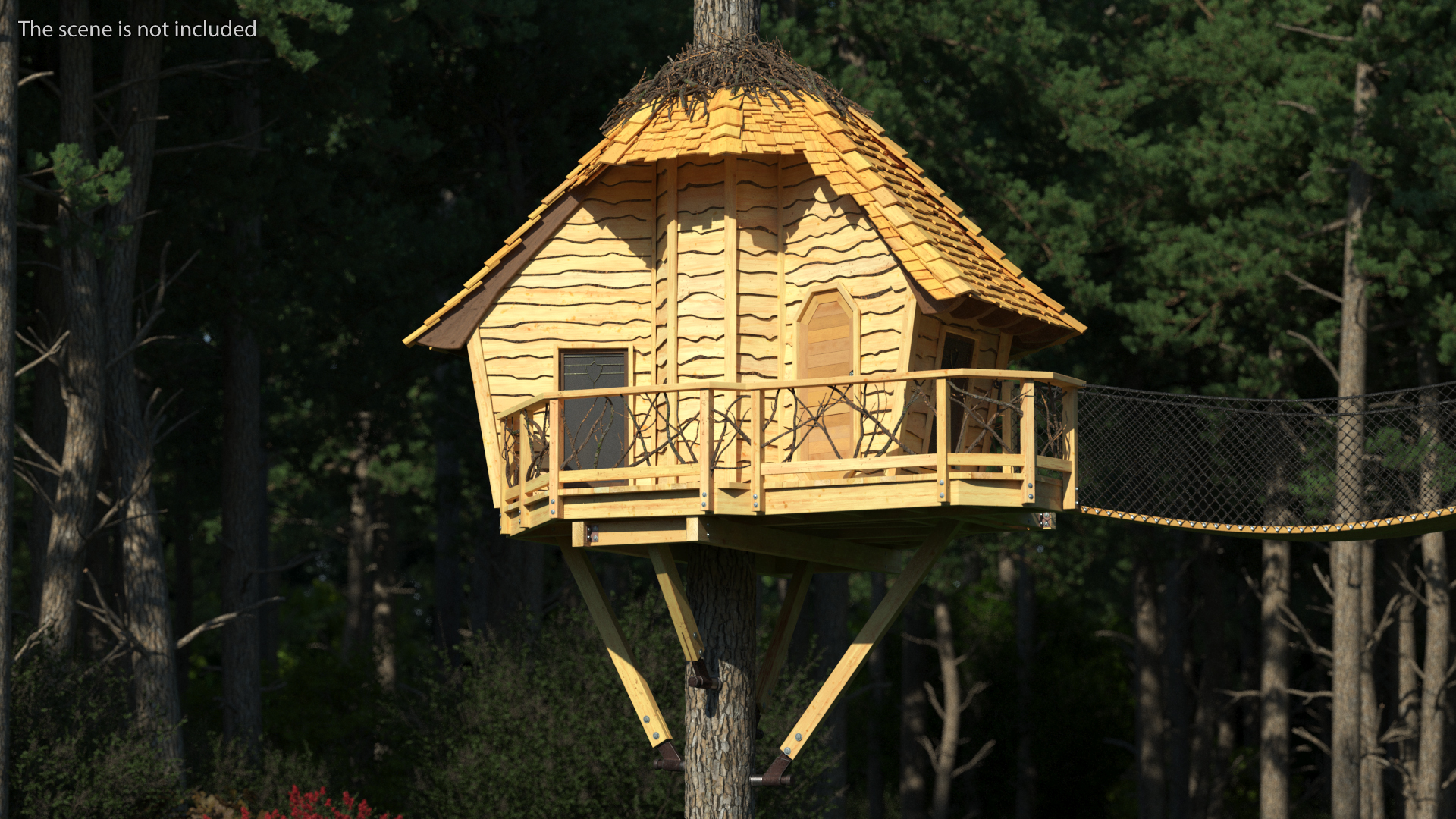 3D Wooden Tree House Large model