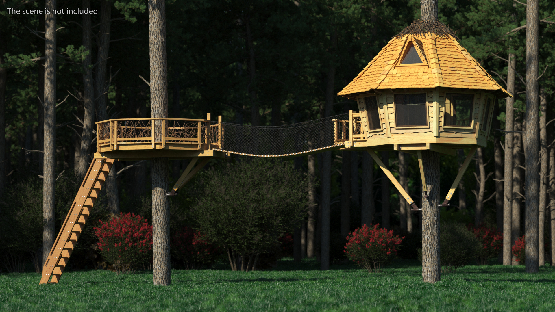 3D Wooden Tree House Large model