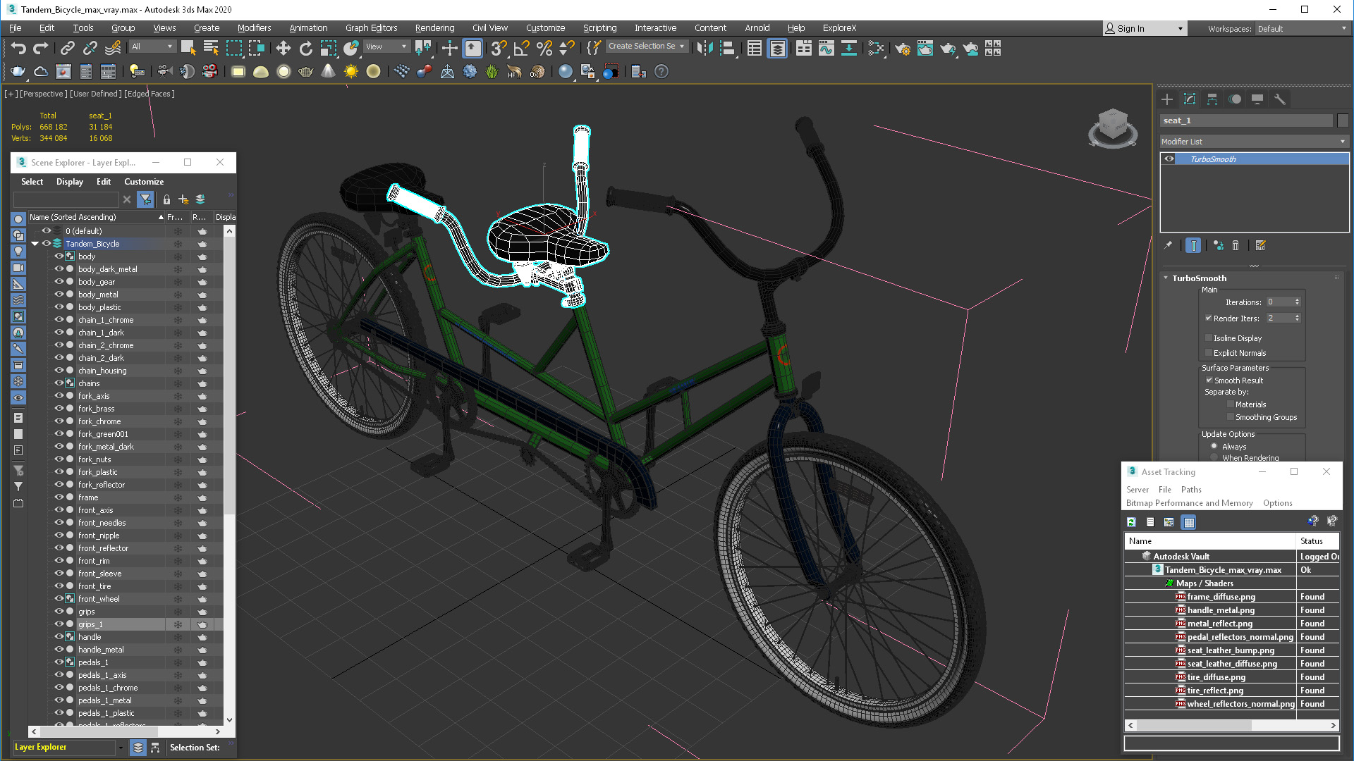 Tandem Bicycle 3D model