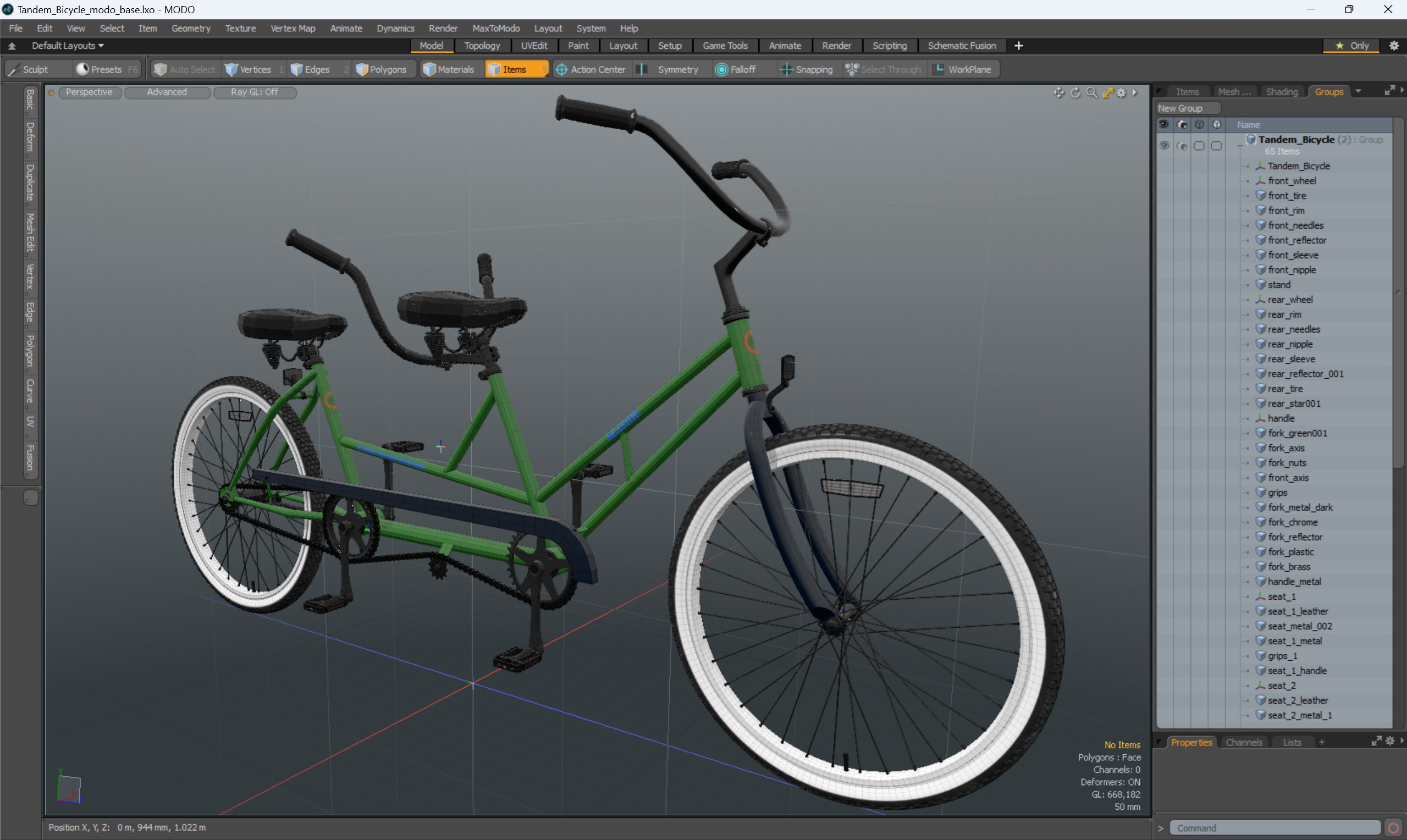 Tandem Bicycle 3D model