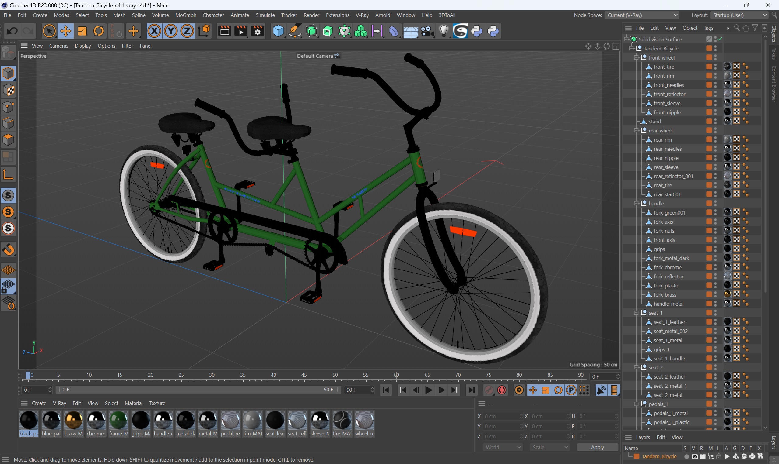 Tandem Bicycle 3D model