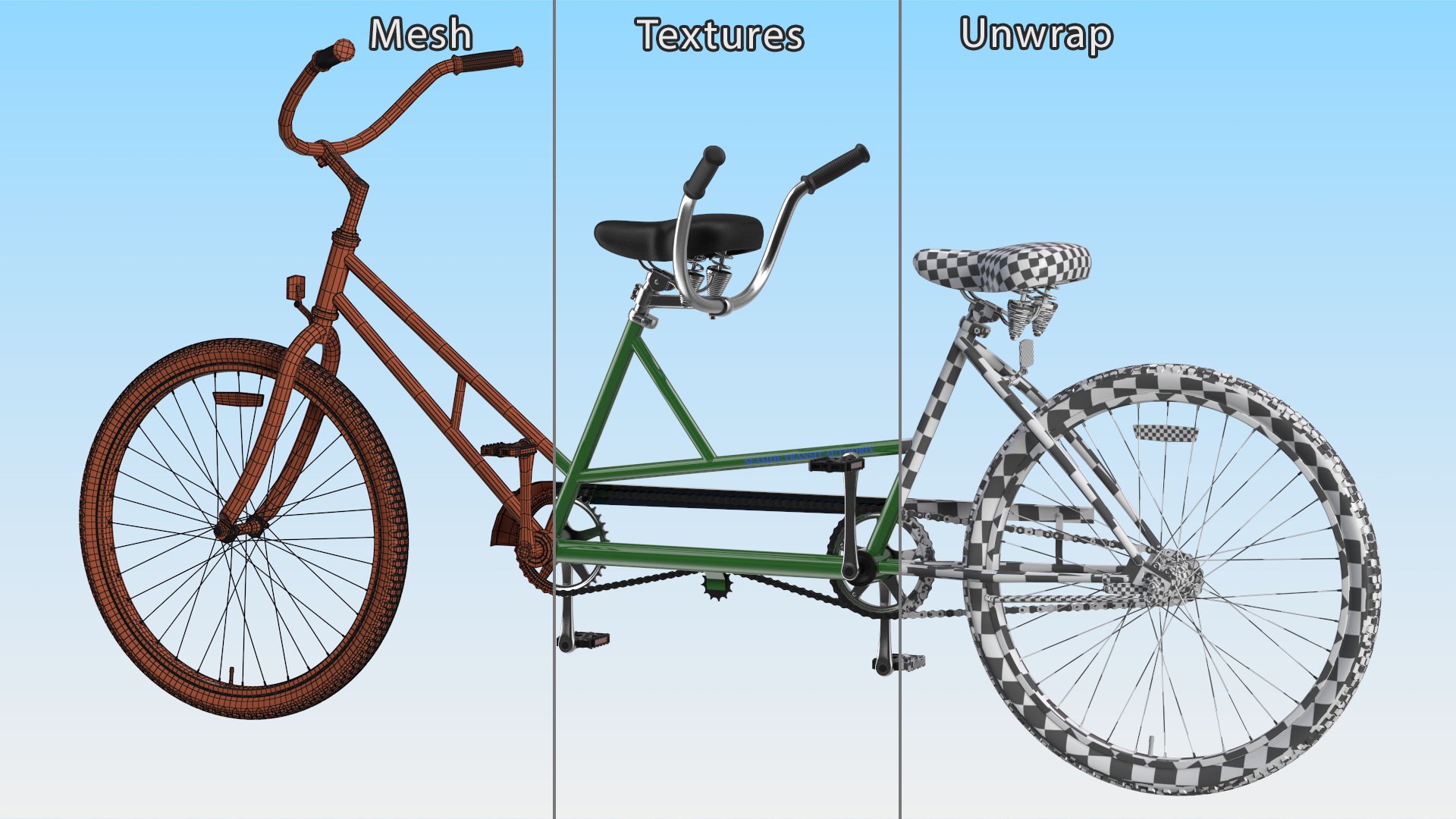 Tandem Bicycle 3D model