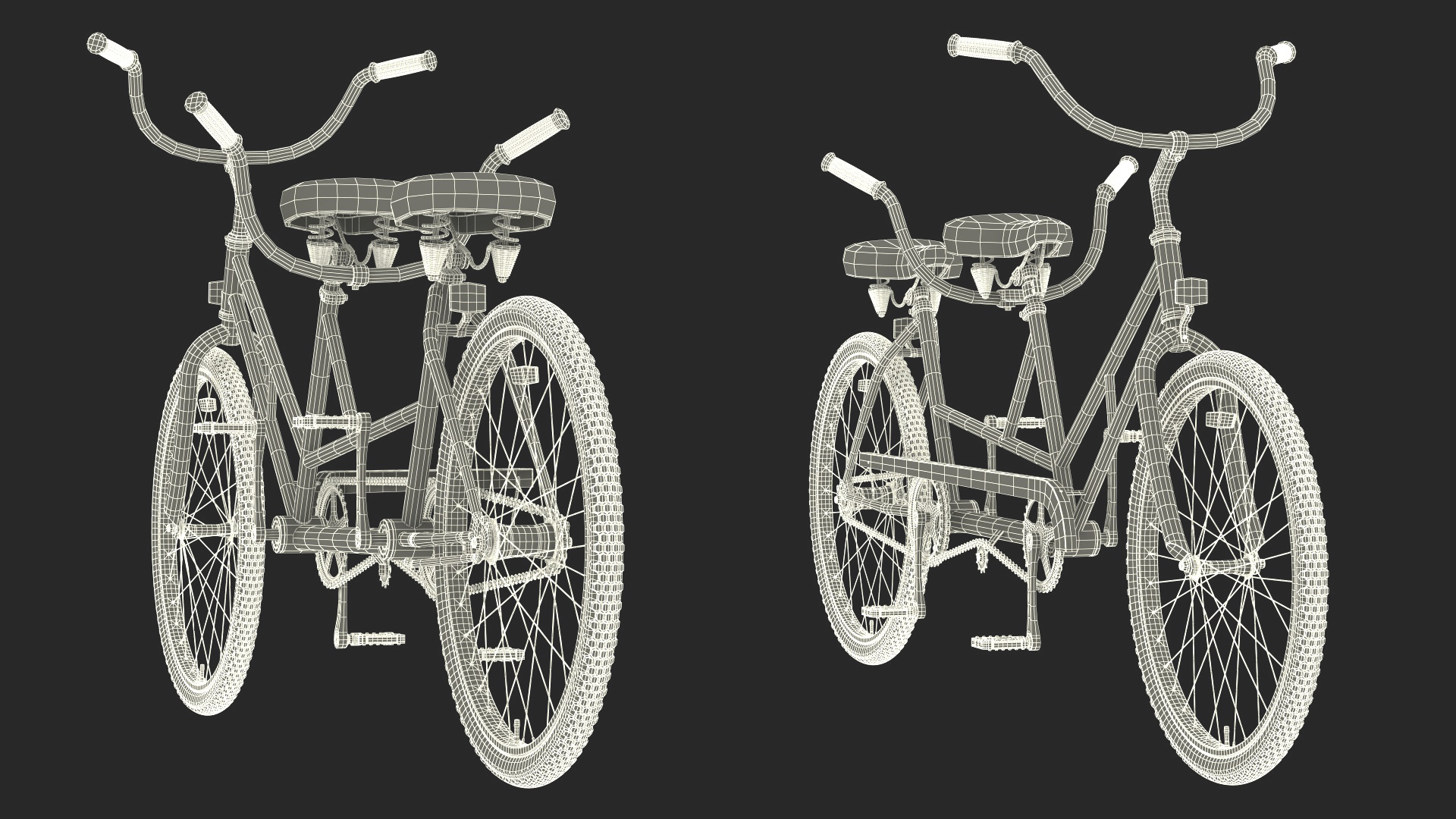 Tandem Bicycle 3D model