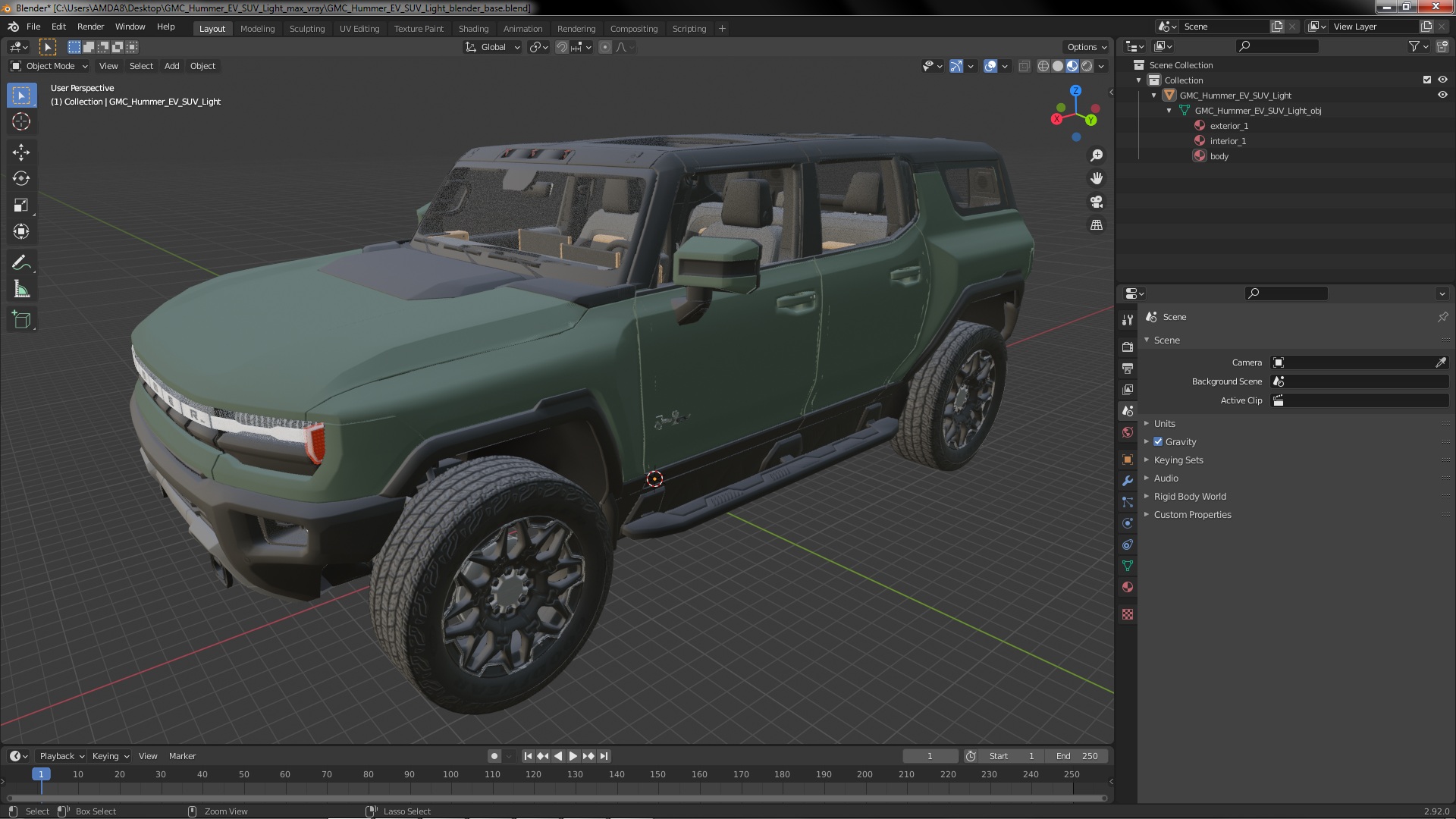 3D GMC Hummer EV SUV Light model