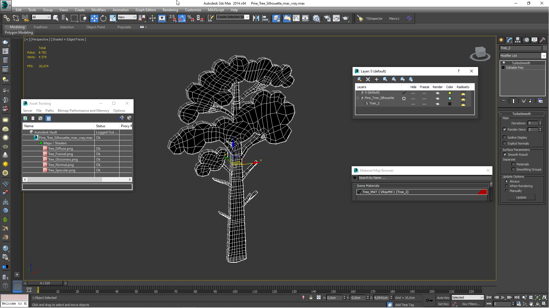 3D model Pine Tree Silhouette