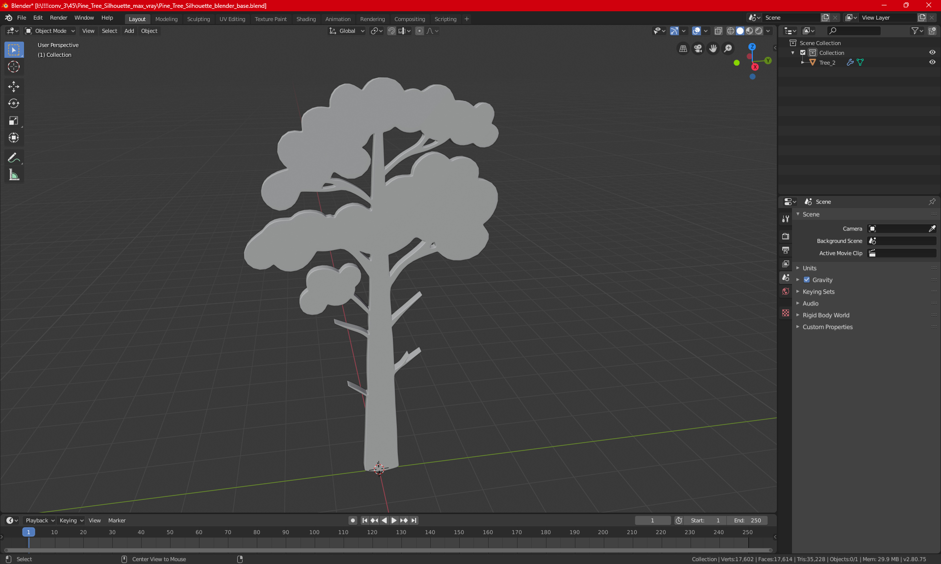 3D model Pine Tree Silhouette