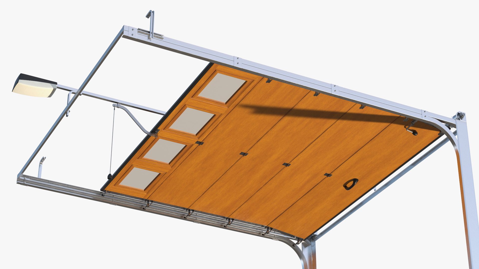 Paneled Garage Door with Windows Rigged 3D model