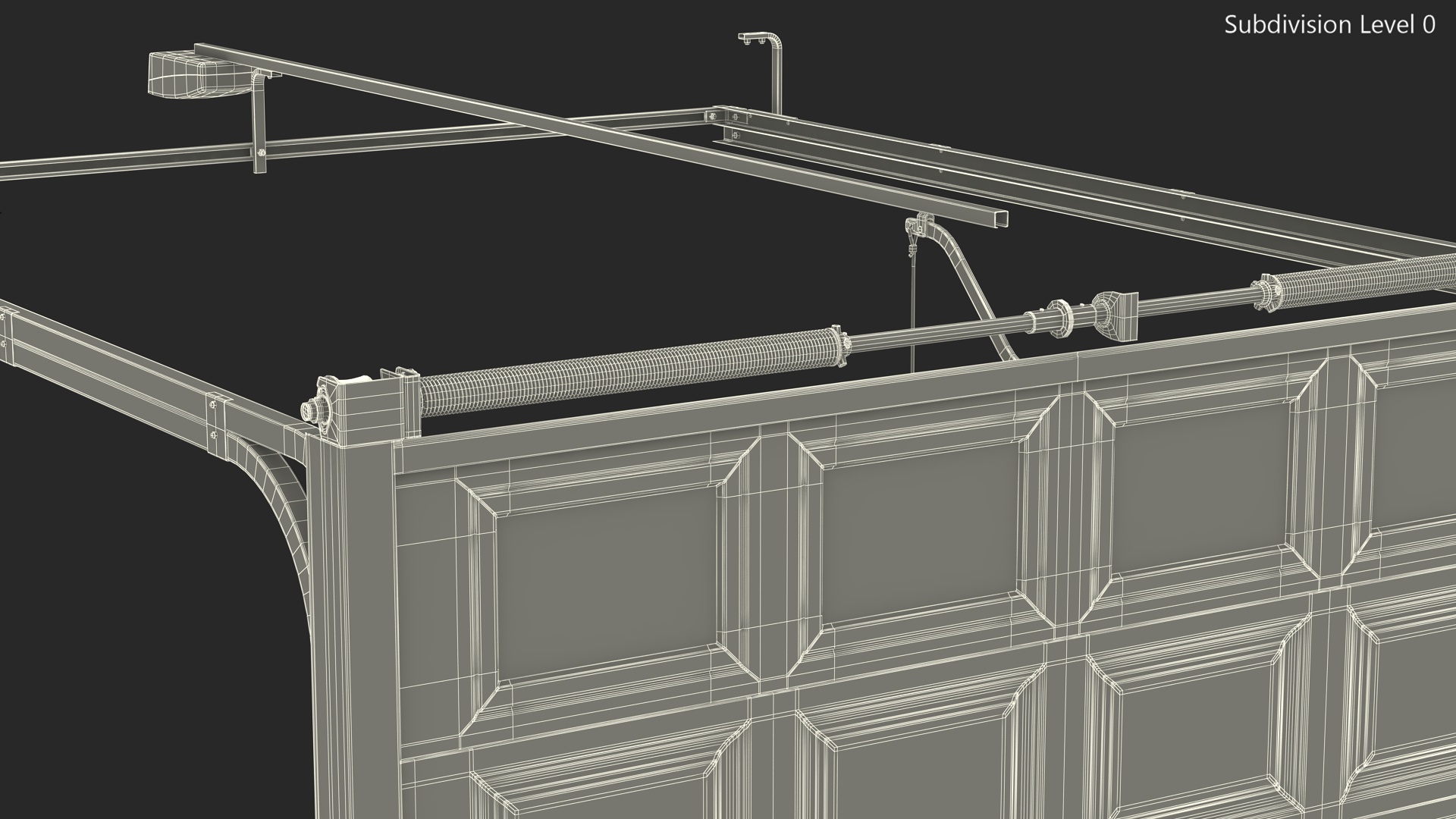 Paneled Garage Door with Windows Rigged 3D model