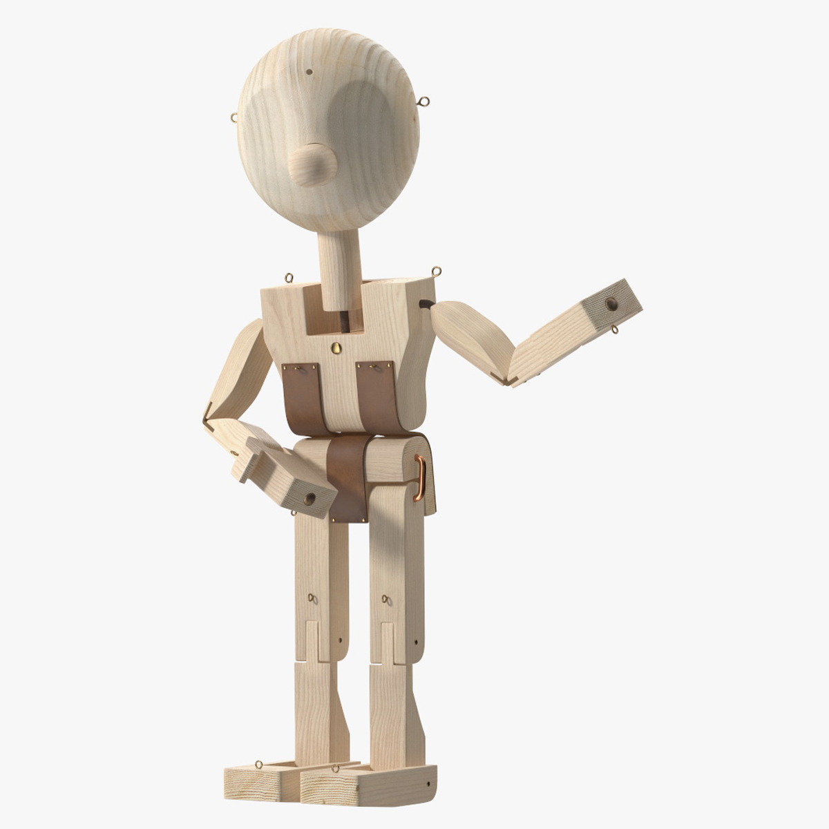 3D Raw Wooden Character Rigged for Maya