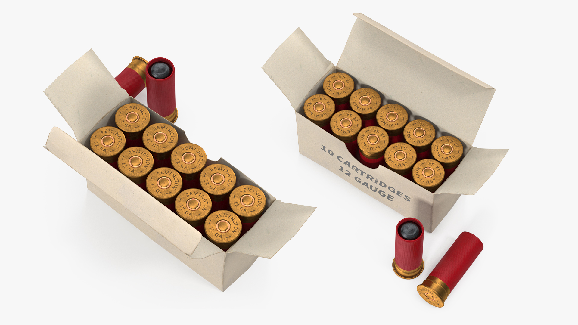 3D model Box of 12 Gauge Shotgun Shells