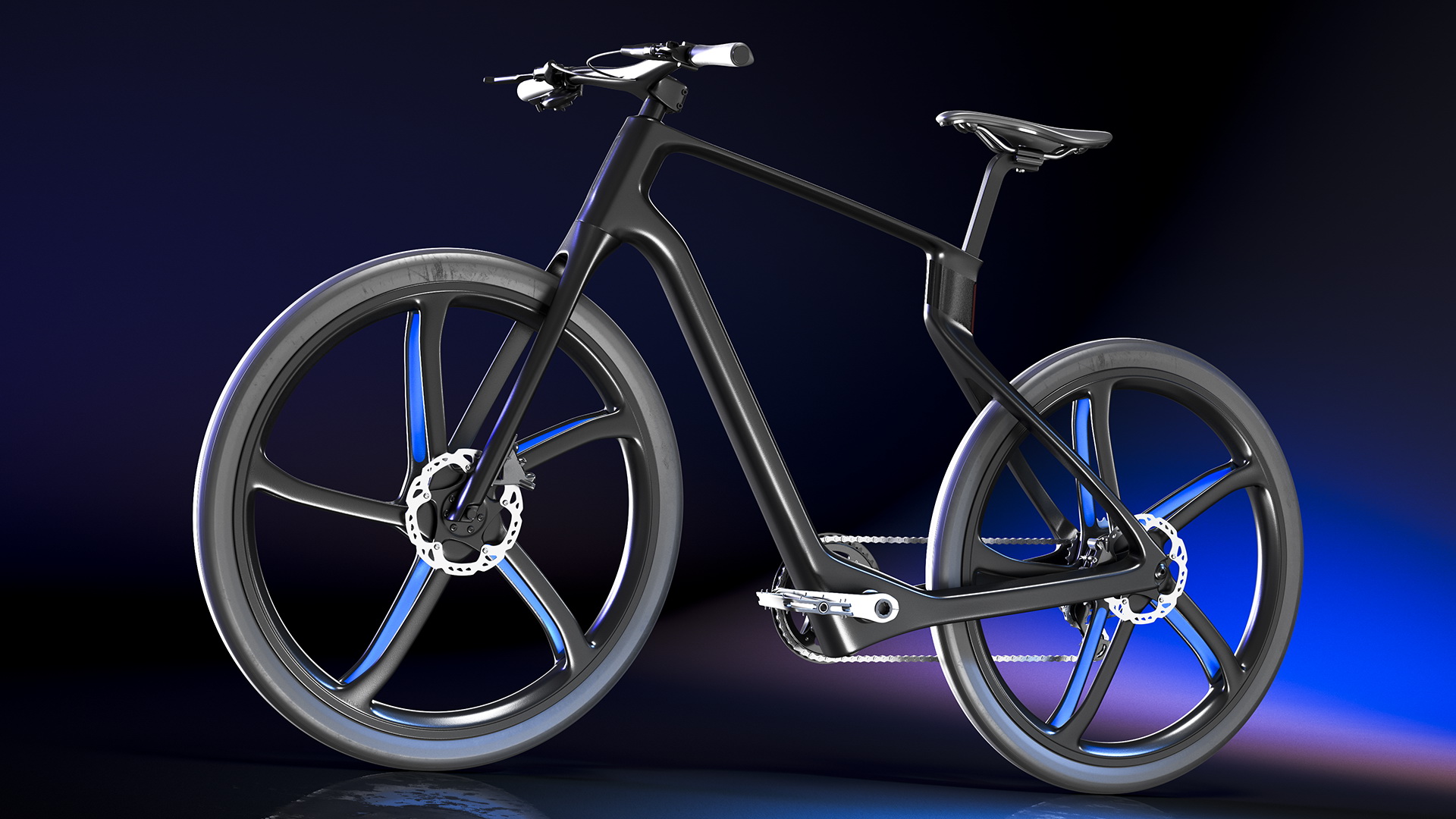 3D model Carbon Electric Road Bicycle Rigged