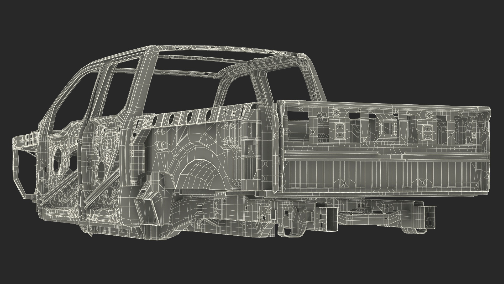 Car Frame Pickup without Hood 3D model