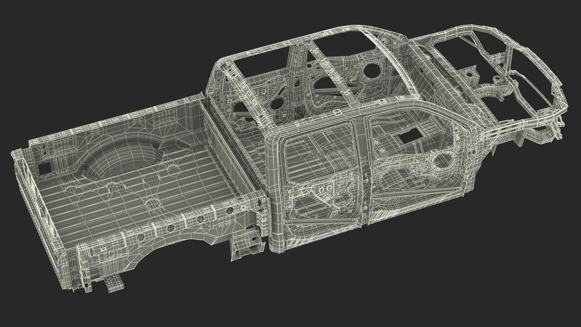 Car Frame Pickup without Hood 3D model