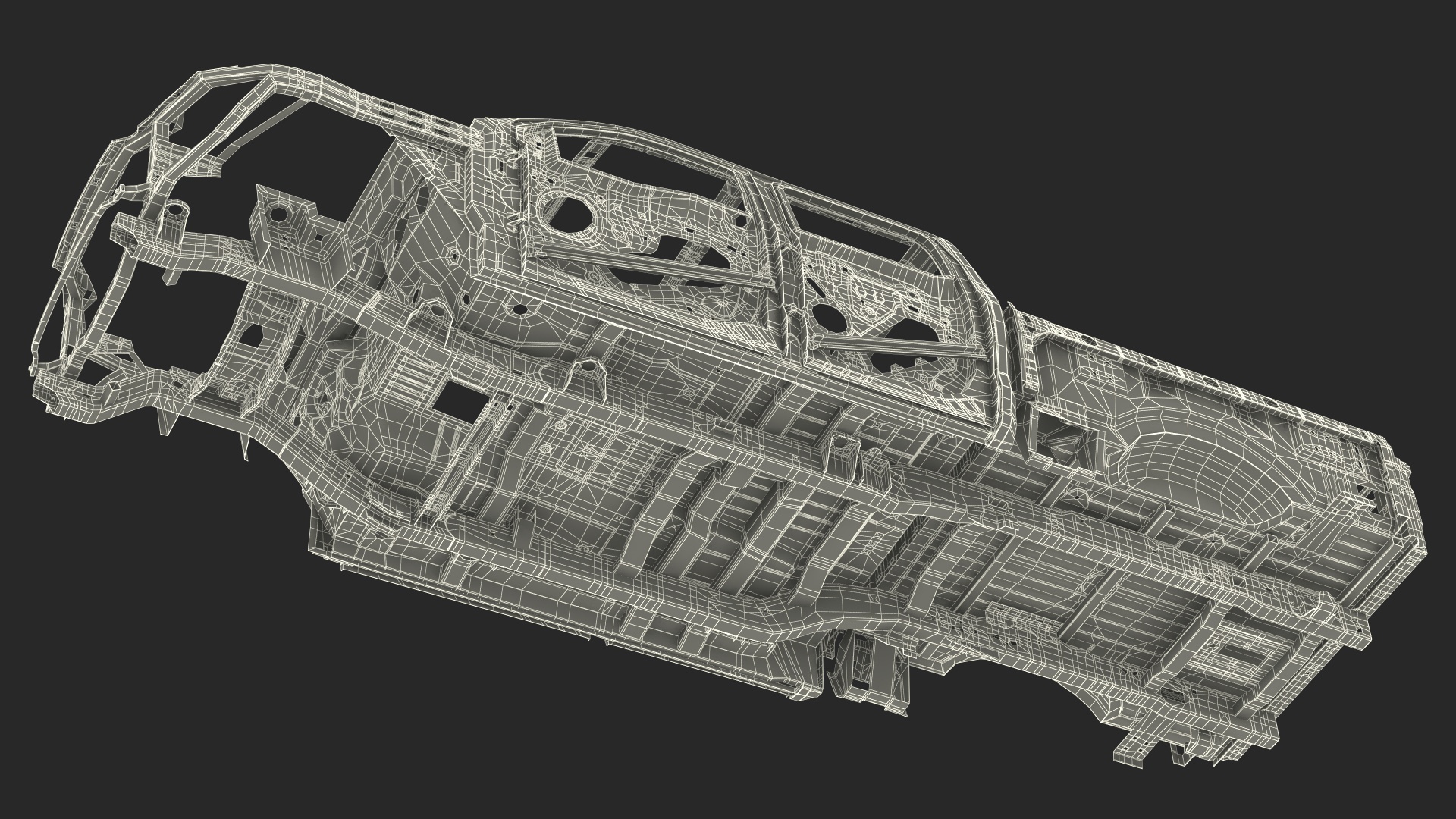 Car Frame Pickup without Hood 3D model