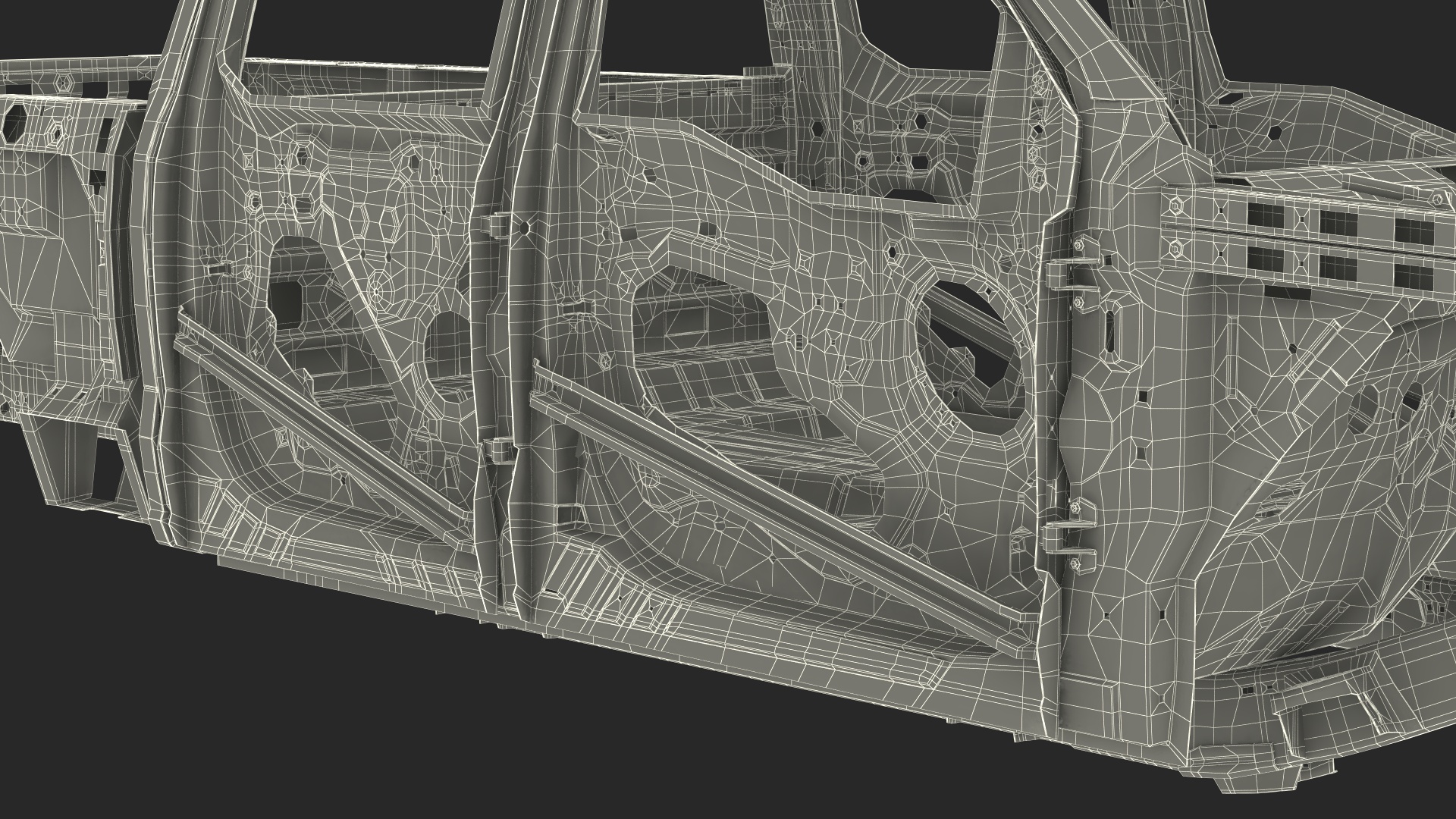 Car Frame Pickup without Hood 3D model