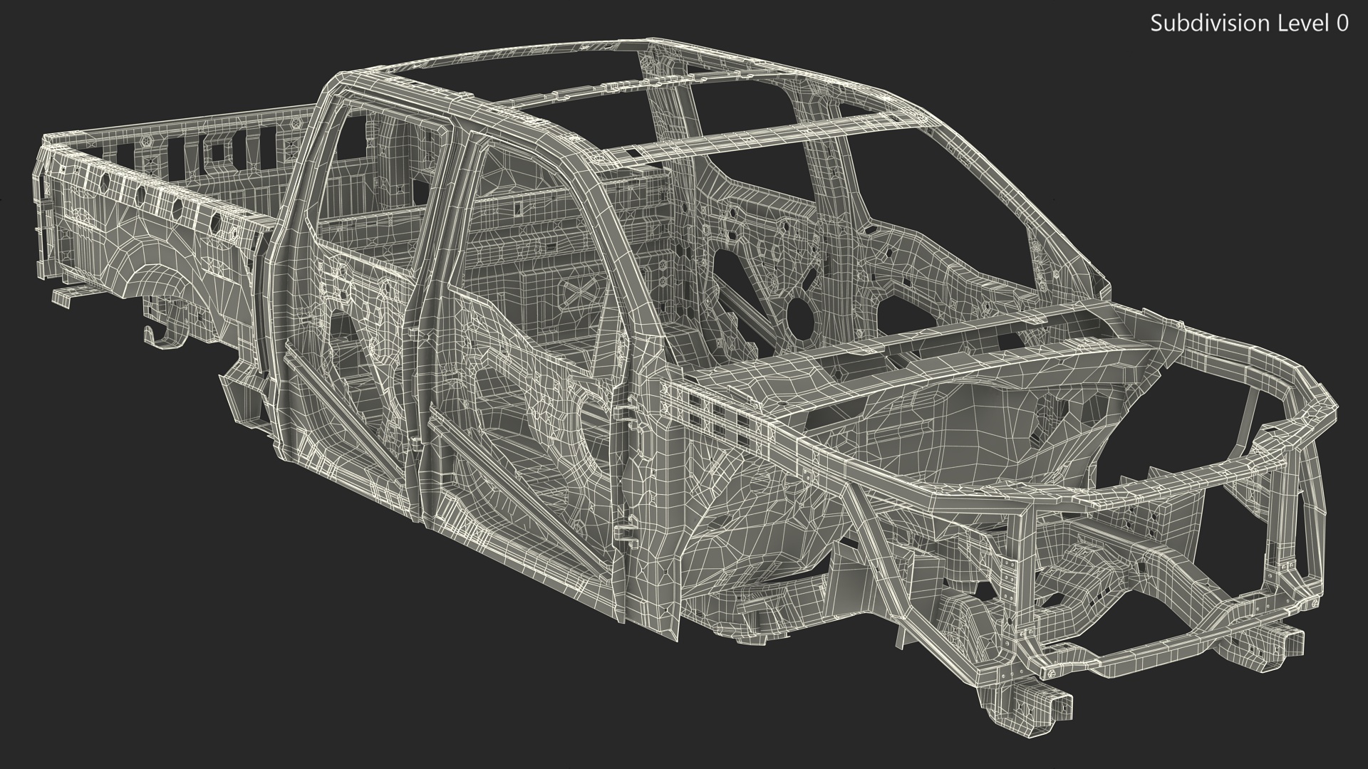 Car Frame Pickup without Hood 3D model