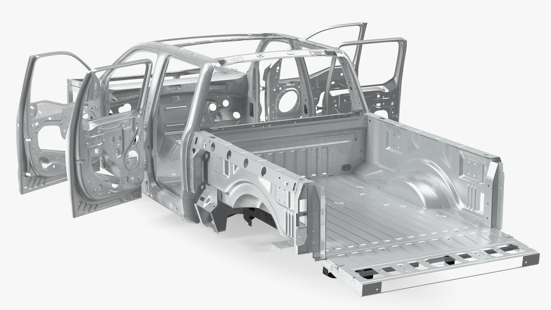 Car Frame Pickup without Hood 3D model