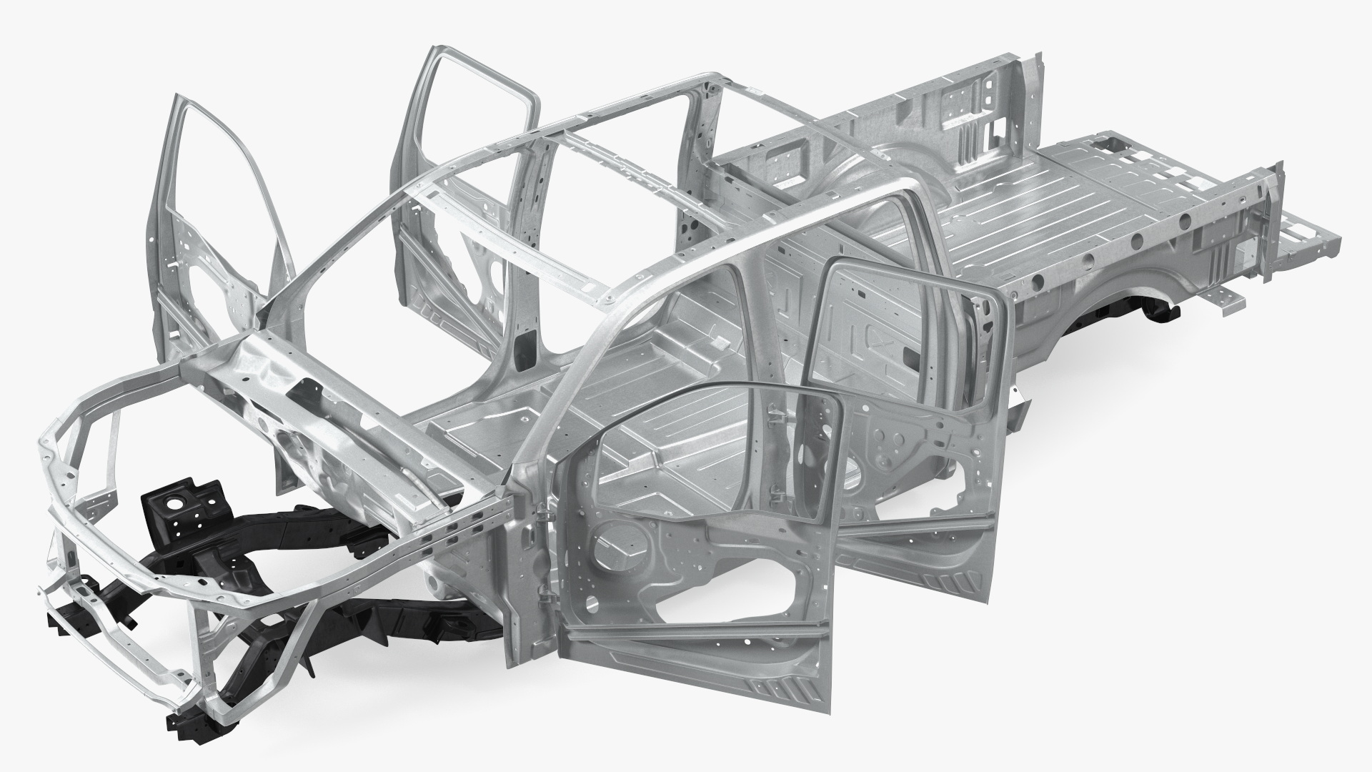 Car Frame Pickup without Hood 3D model