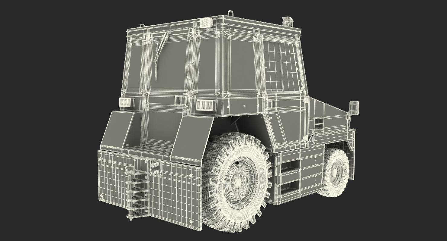 3D Push Back Tractor Hallam HE50 Rigged